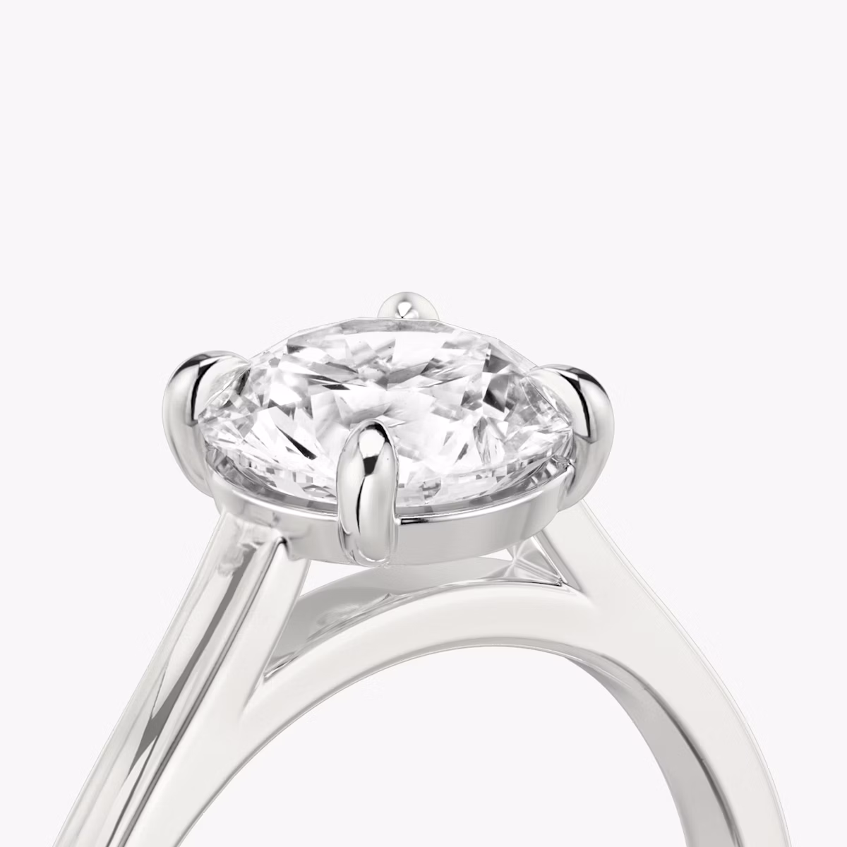 The Cathedral | Round Brilliant | 18k | White Gold | bandAccent: Plain | caratWeight: 1.5ct | diamondOrientation: vertical