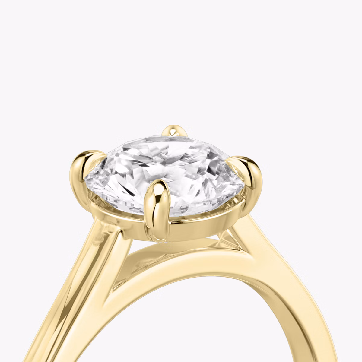 The Cathedral | Round Brilliant | 18k | Yellow Gold | bandAccent: Plain | caratWeight: 1.0ct | diamondOrientation: vertical