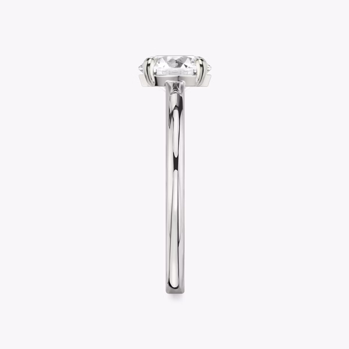 The Cathedral | Round Brilliant | 18k | White Gold | bandAccent: Plain | caratWeight: 1.5ct | diamondOrientation: vertical