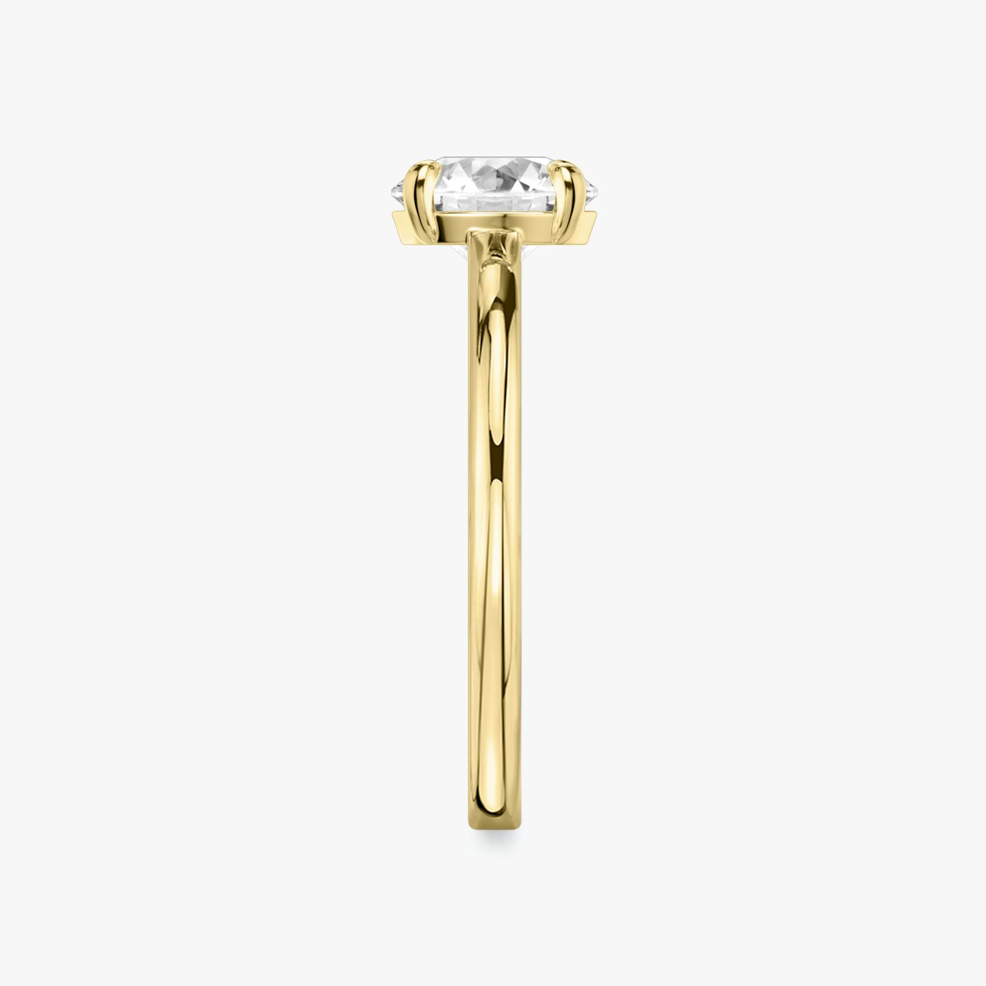 The Cathedral | Round Brilliant | 18k | Yellow Gold | bandAccent: Plain | caratWeight: 1.0ct | diamondOrientation: vertical