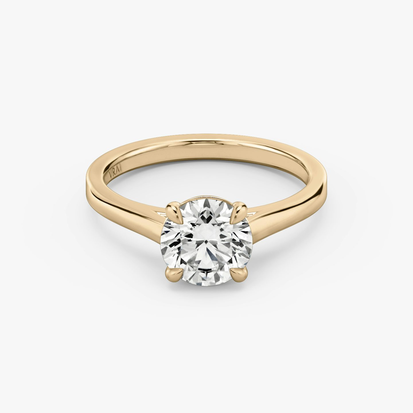 The Cathedral | Round Brilliant | 14k | Rose Gold | bandAccent: Plain | caratWeight: 1.5ct | diamondOrientation: vertical