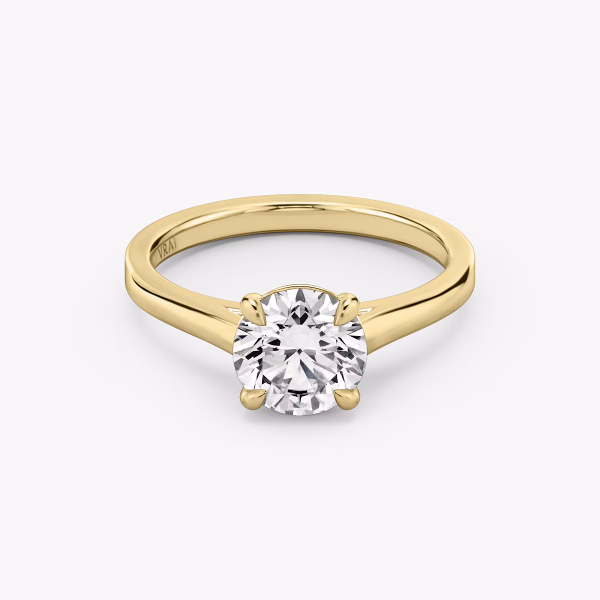 The Cathedral | Round Brilliant | 18k | Yellow Gold | bandAccent: Plain | caratWeight: 1.0ct | diamondOrientation: vertical