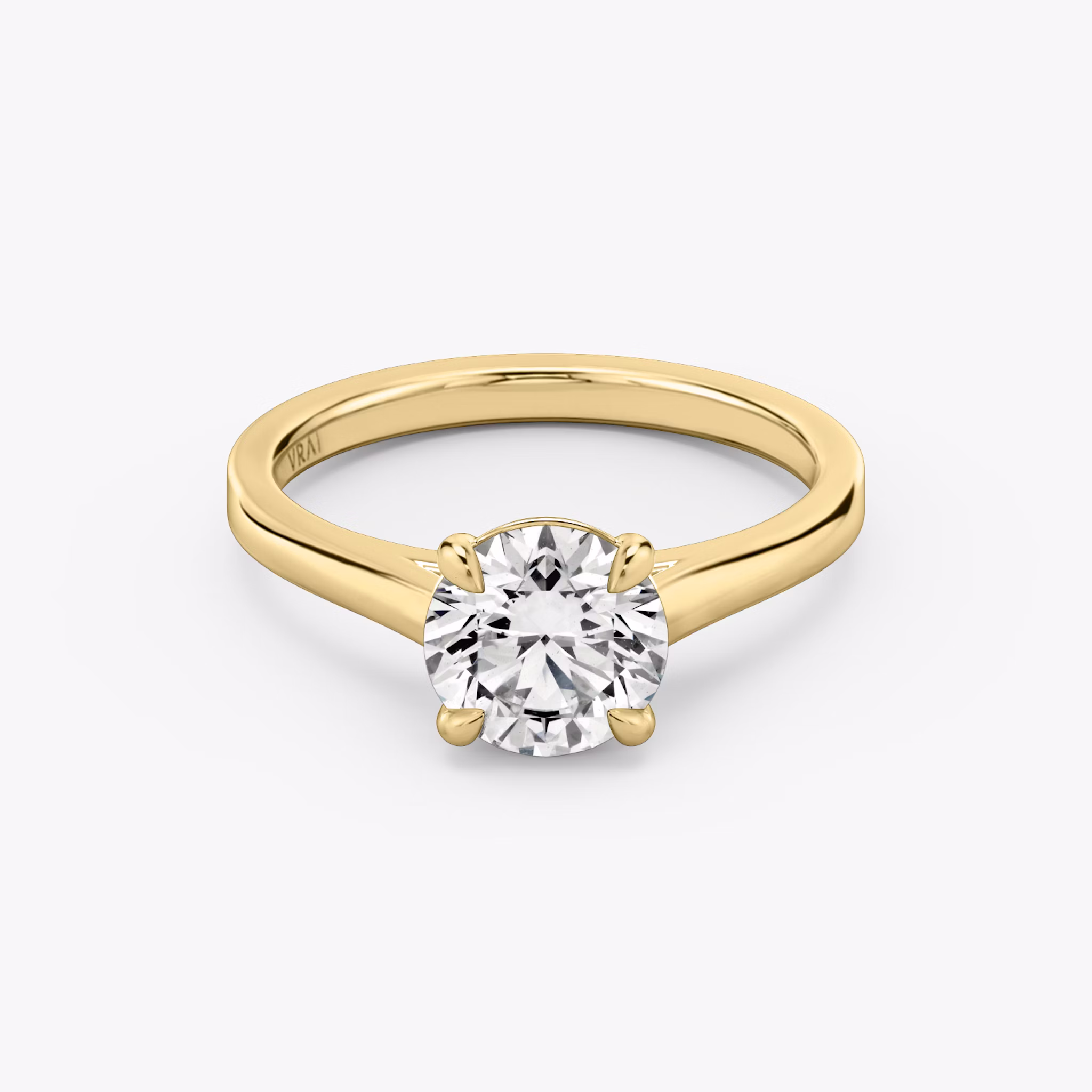 The Cathedral | Round Brilliant | 18k | Yellow Gold | bandAccent: Plain | caratWeight: other | diamondOrientation: vertical