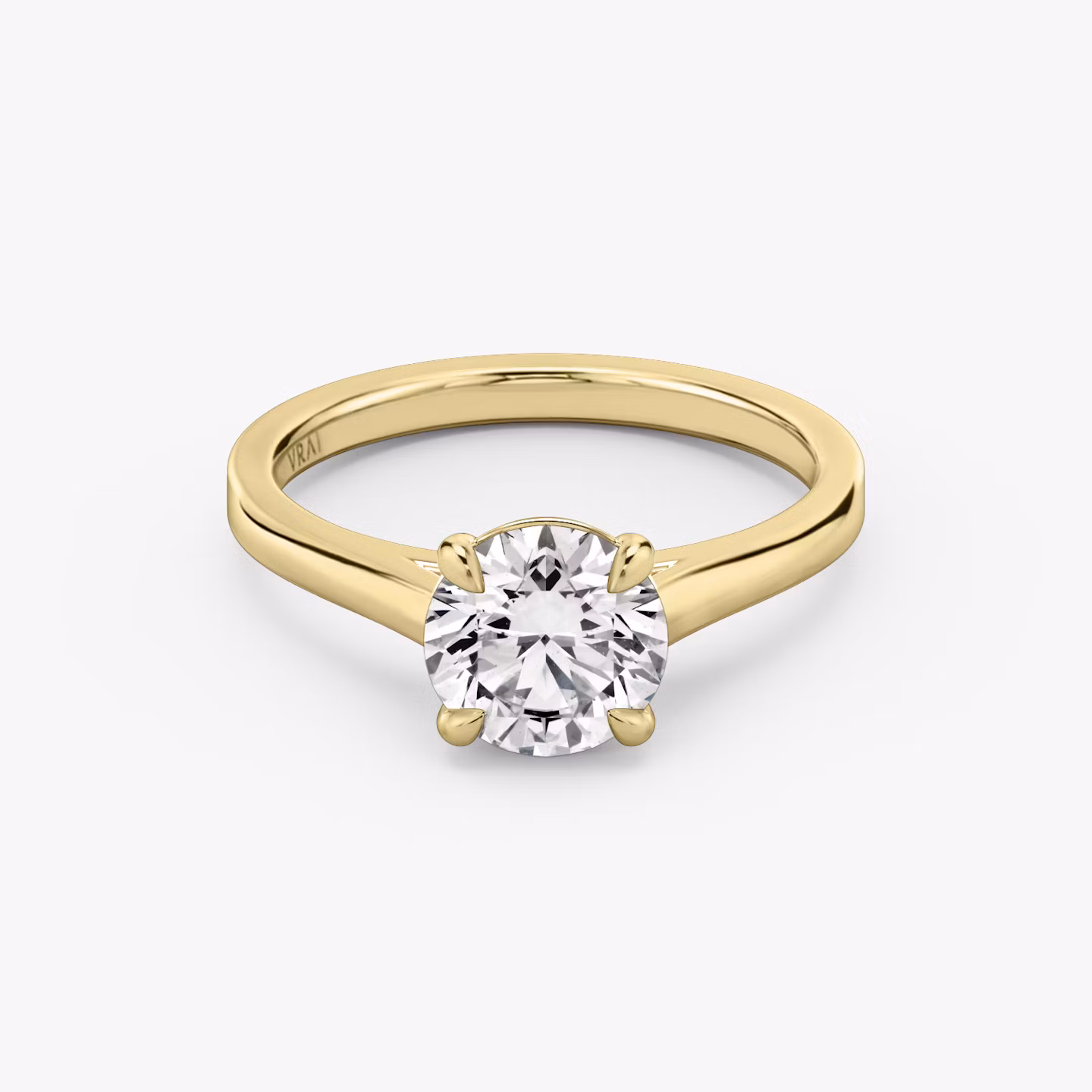 The Cathedral | Round Brilliant | 18k | Yellow Gold | bandAccent: Plain | caratWeight: 1.0ct | diamondOrientation: vertical