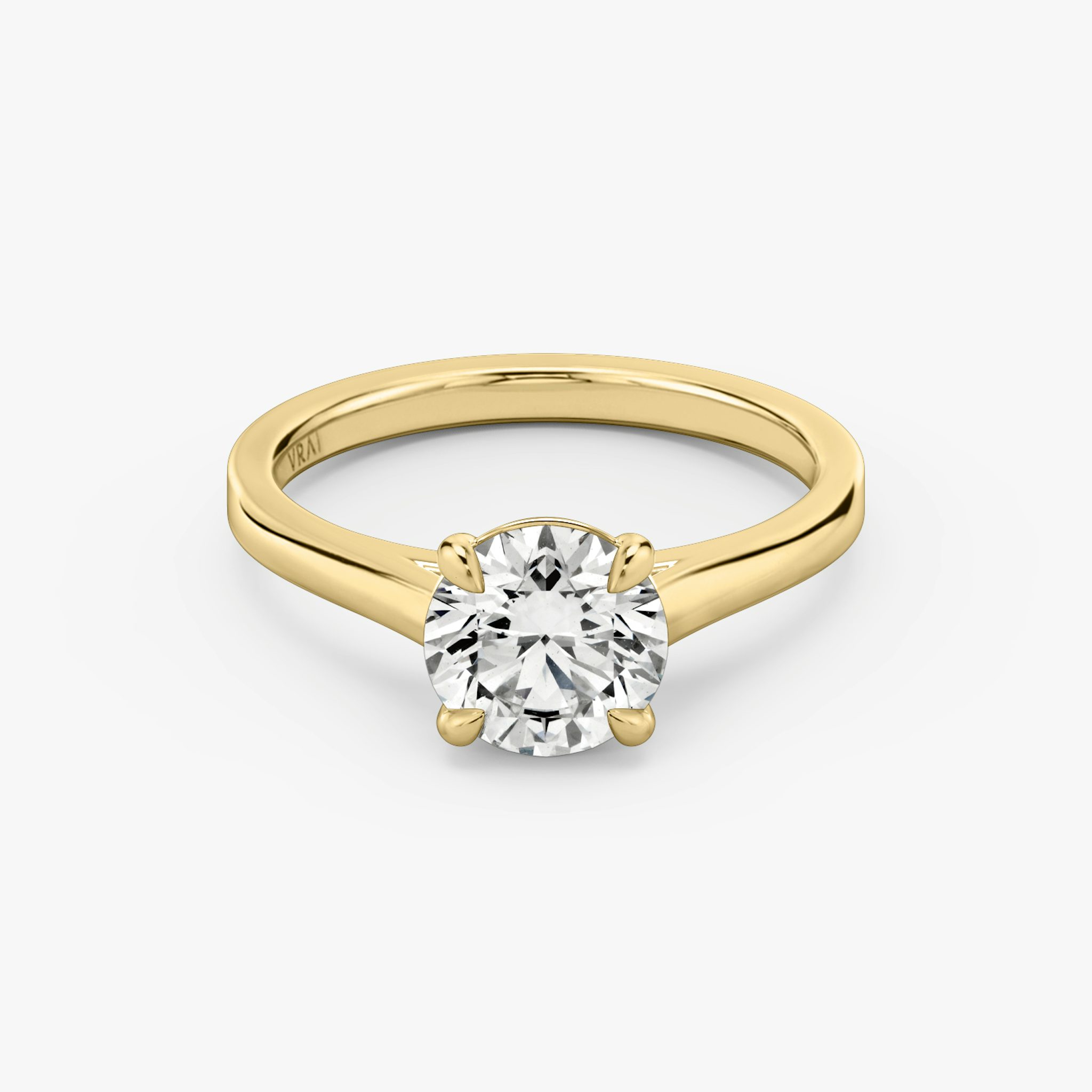 The Cathedral | Round Brilliant | 18k | Yellow Gold | bandAccent: Plain | caratWeight: other | diamondOrientation: vertical