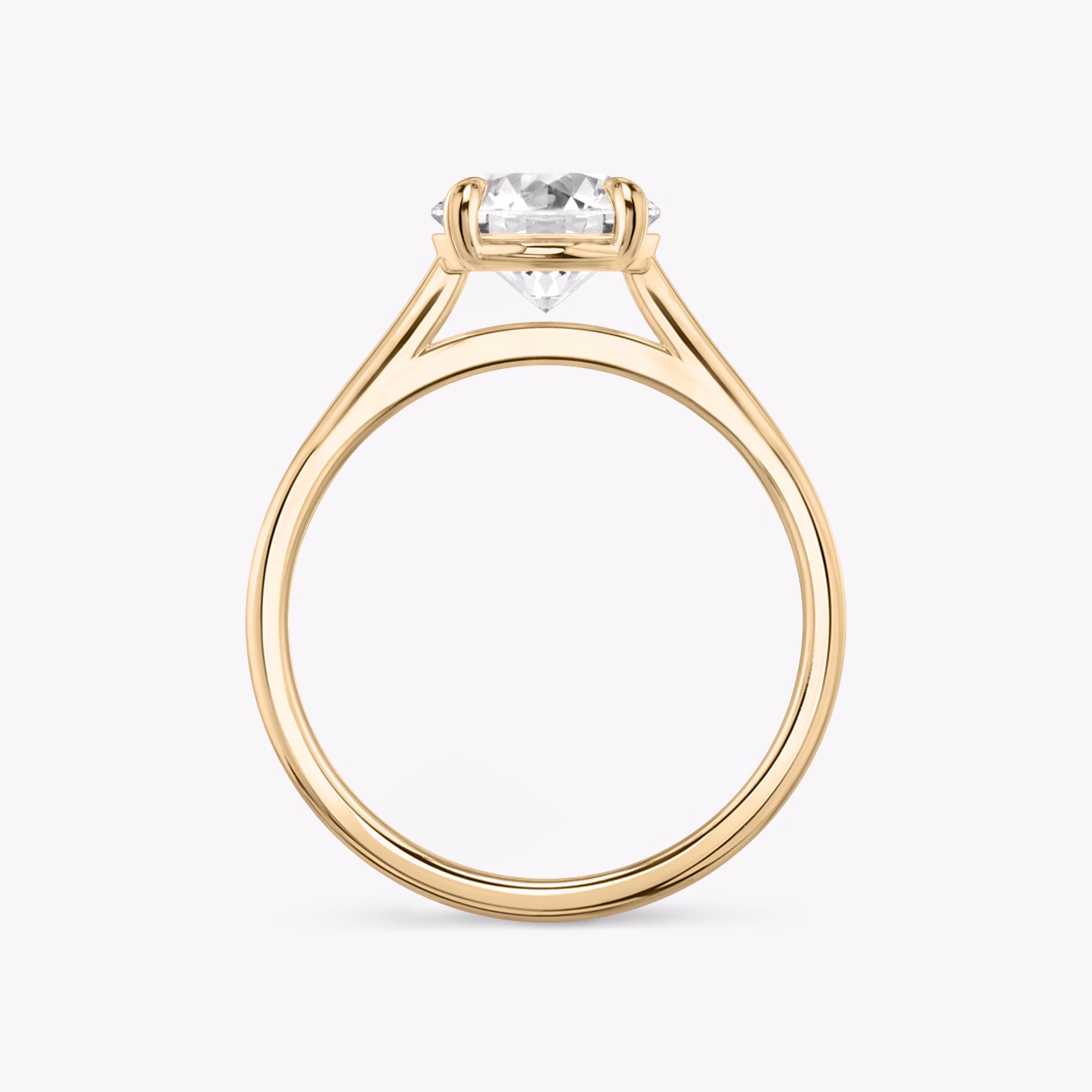 Rose gold Cathedral engagement ring with Round Brilliant cut diamond