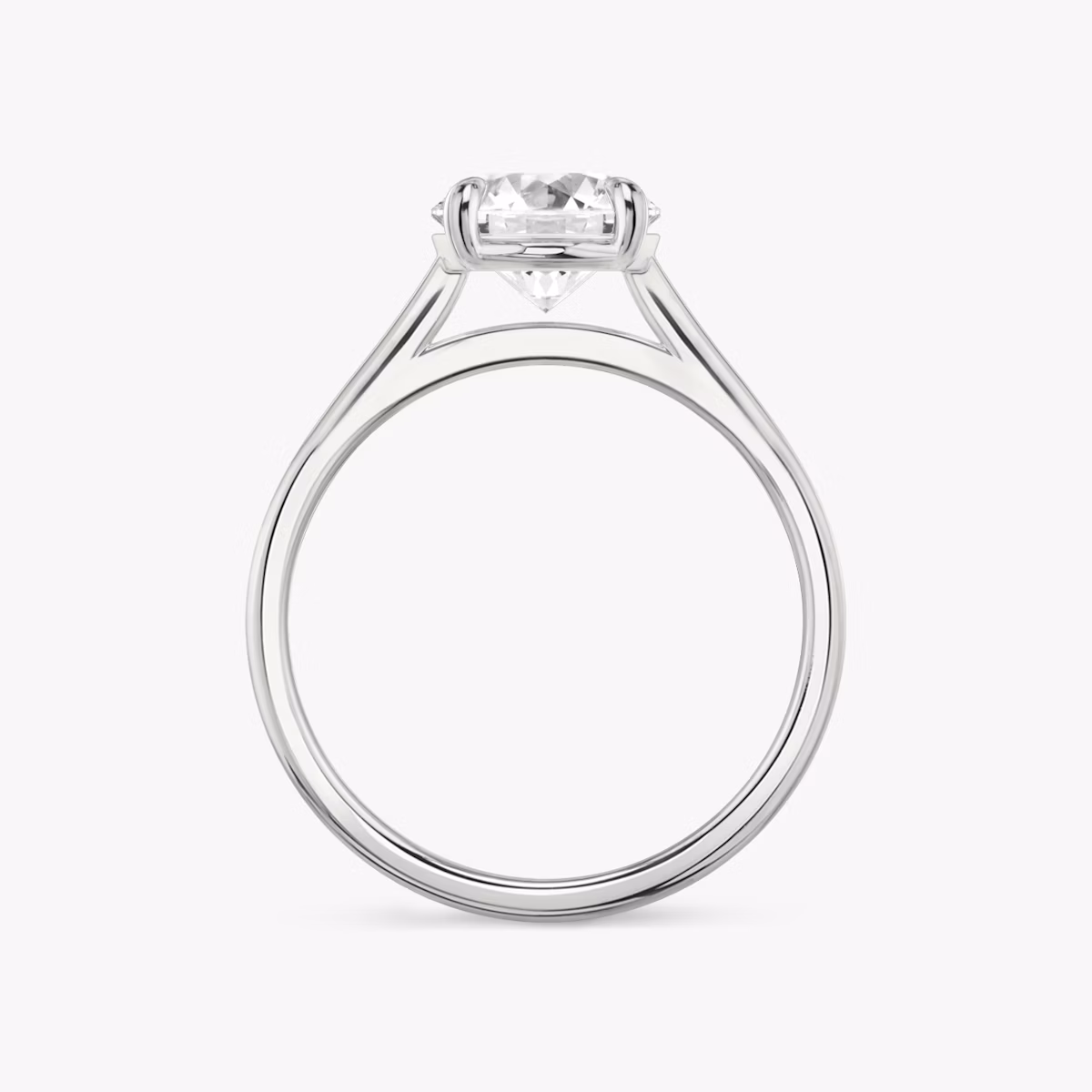 The Cathedral | Round Brilliant | 18k | White Gold | bandAccent: Plain | caratWeight: 1.5ct | diamondOrientation: vertical