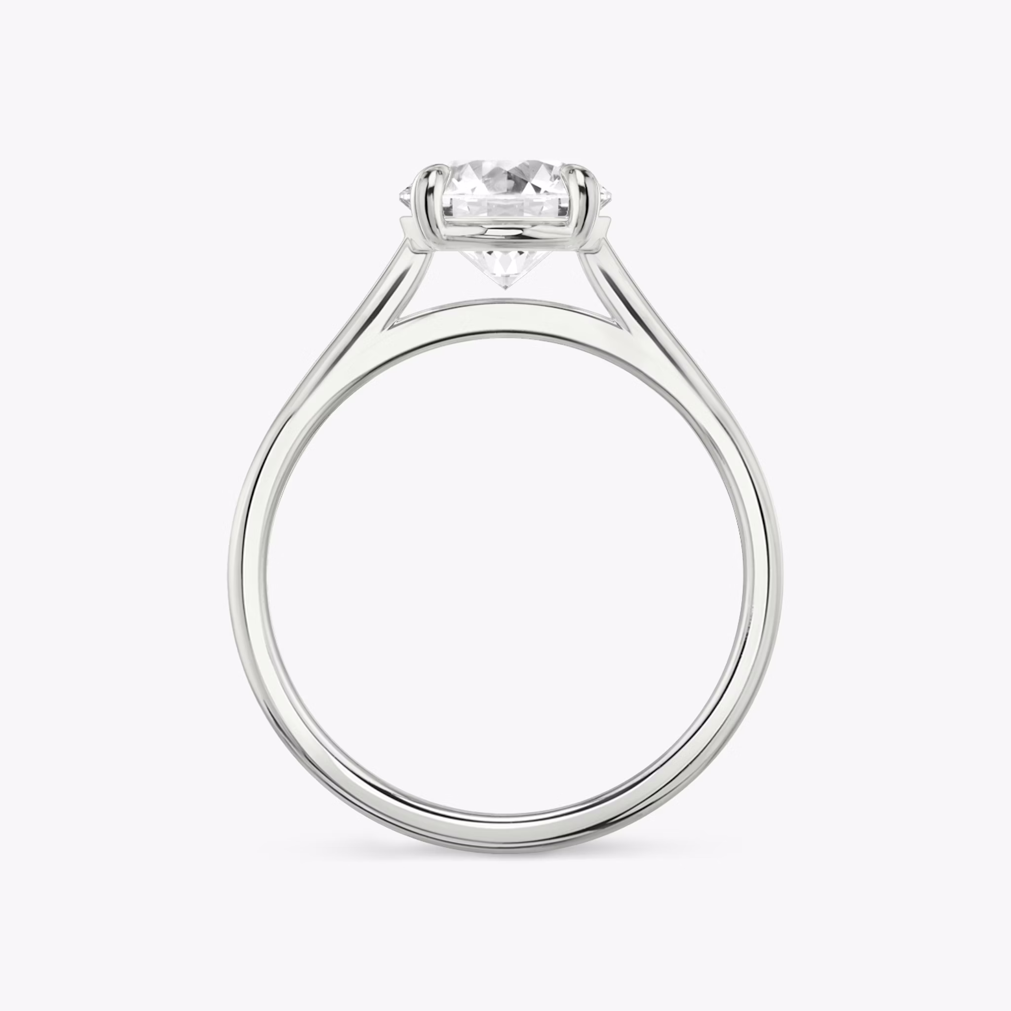 The Cathedral | Round Brilliant | 18k | White Gold | bandAccent: Plain | caratWeight: 1.0ct | diamondOrientation: vertical