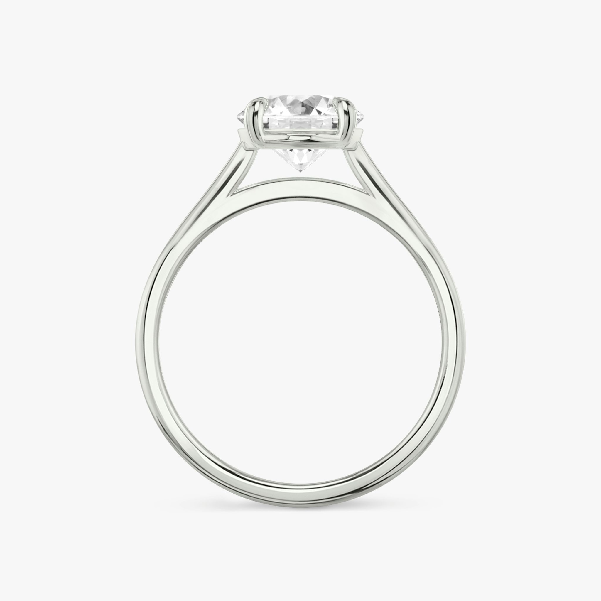 The Cathedral | Round Brilliant | 18k | White Gold | bandAccent: Plain | caratWeight: 1.0ct | diamondOrientation: vertical