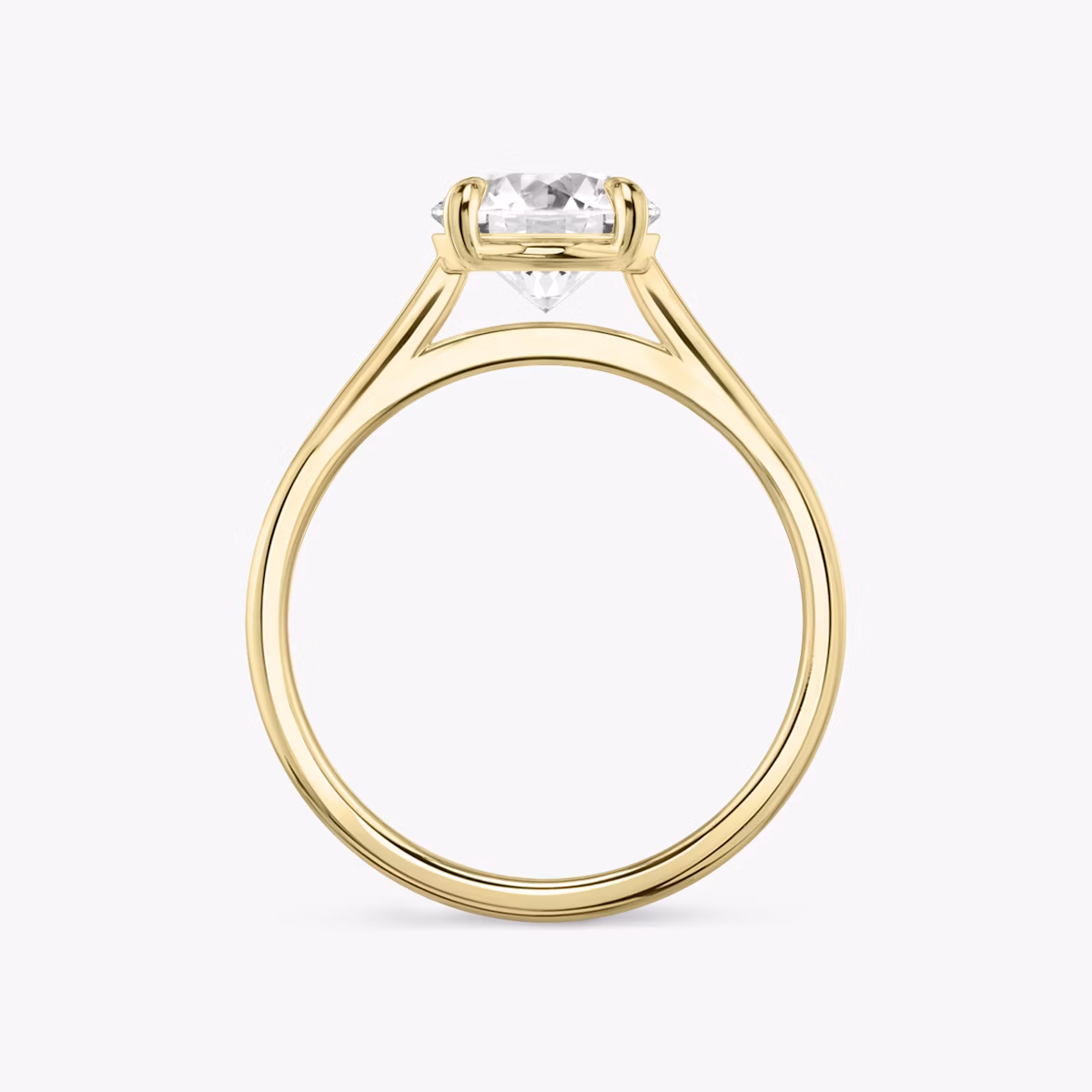 The Cathedral | Round Brilliant | 18k | Yellow Gold | bandAccent: Plain | caratWeight: 1.0ct | diamondOrientation: vertical