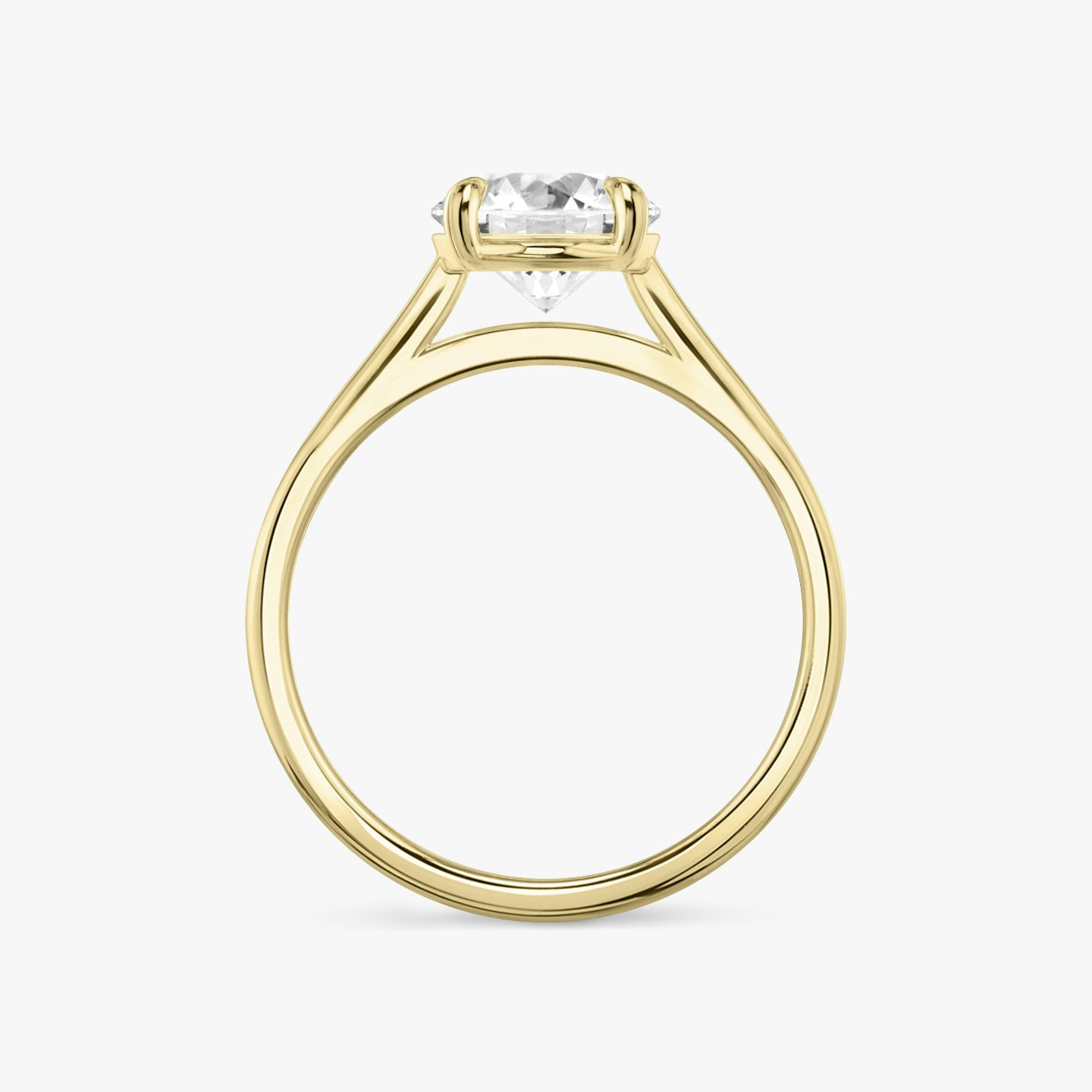 The Cathedral | Round Brilliant | 18k | Yellow Gold | bandAccent: Plain | caratWeight: 1.0ct | diamondOrientation: vertical