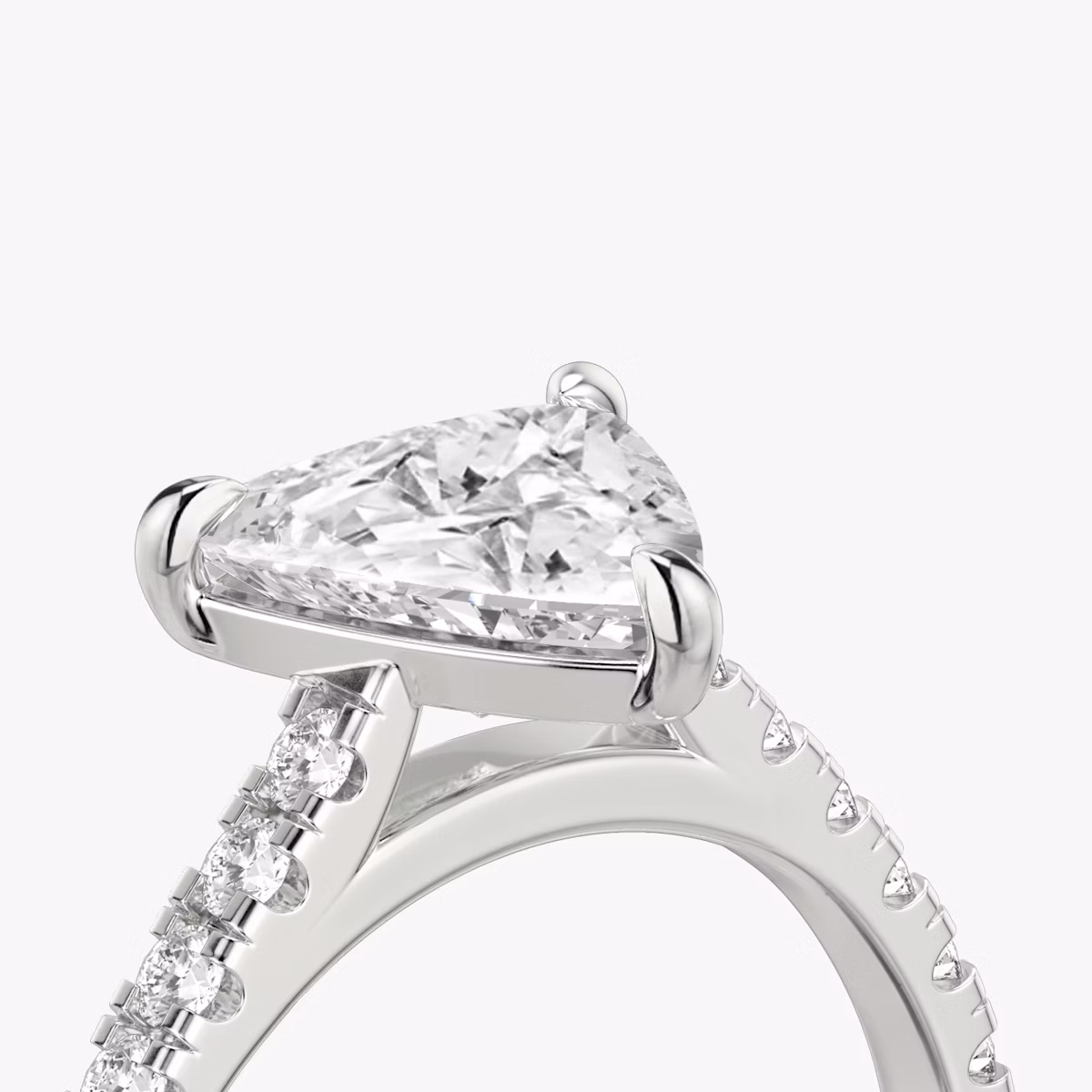 The Cathedral | Trillion | Platinum | bandAccent: Pavé | diamondOrientation: vertical | caratWeight: other