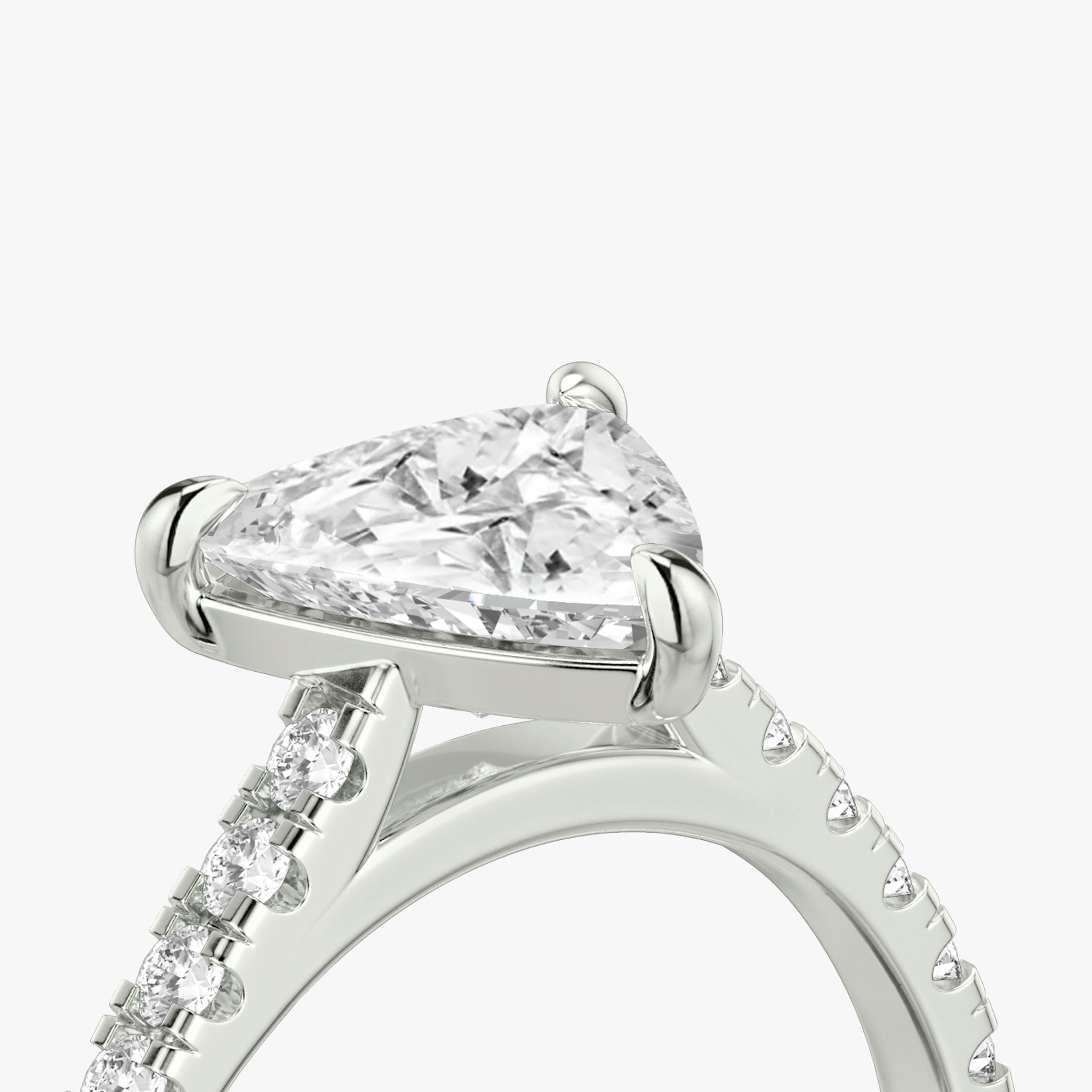 The Cathedral | Trillion | 18k | White Gold | bandAccent: Pavé | diamondOrientation: vertical | caratWeight: other