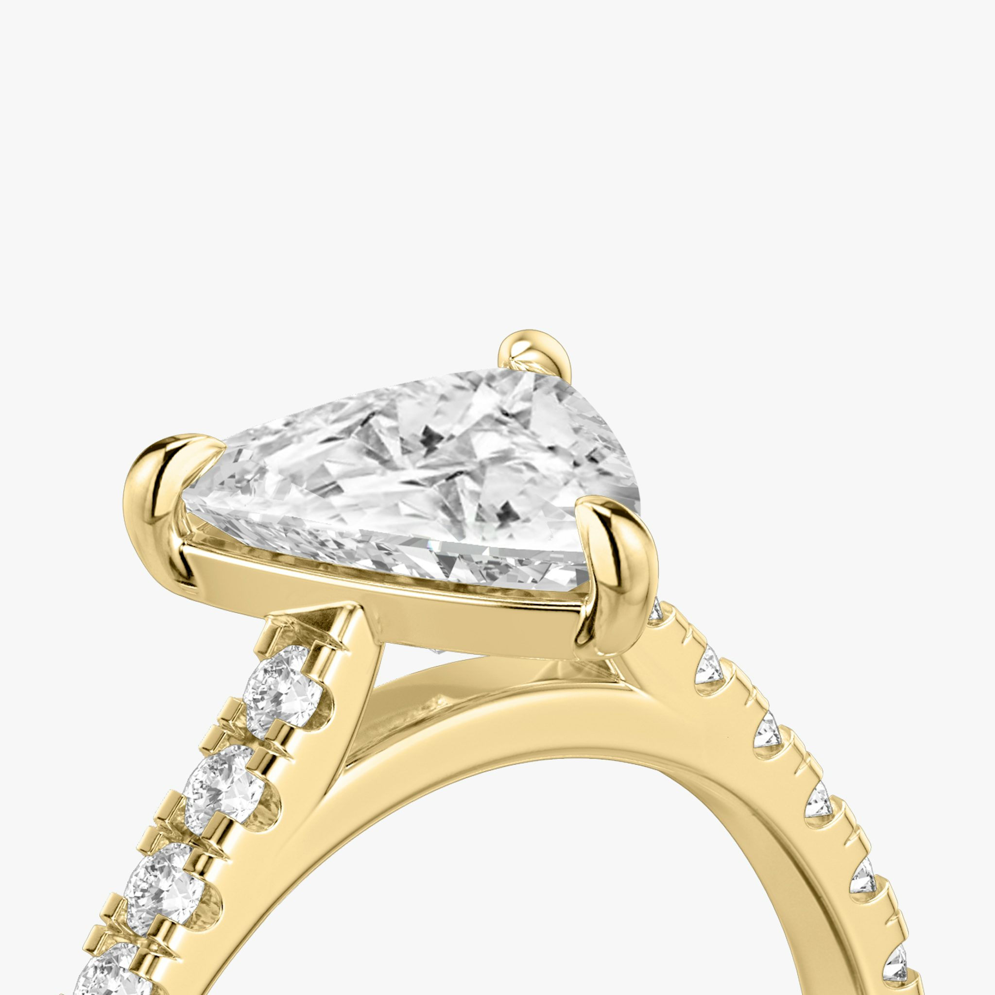 The Cathedral | Trillion | 18k | Yellow Gold | bandAccent: Pavé | diamondOrientation: vertical | caratWeight: other