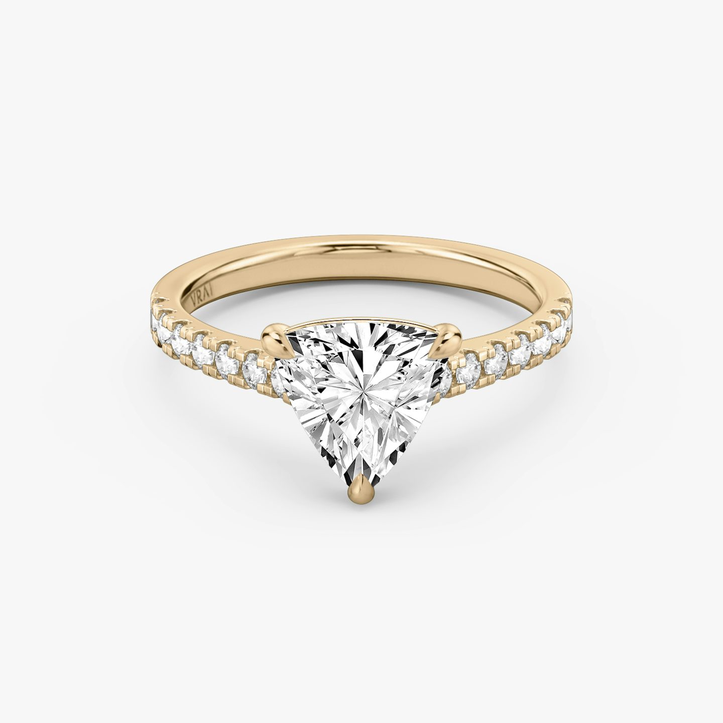 Cathedral | Trillant | 14k | Roségold | bandAccent: Mit Pavé-Besatz | diamondOrientation: vertical | caratWeight: other