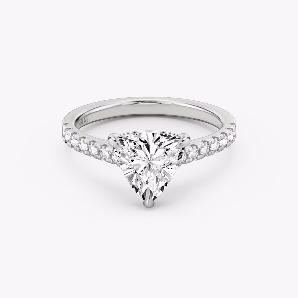 The Cathedral | Trillion | Platinum | bandAccent: Pavé | diamondOrientation: vertical | caratWeight: other