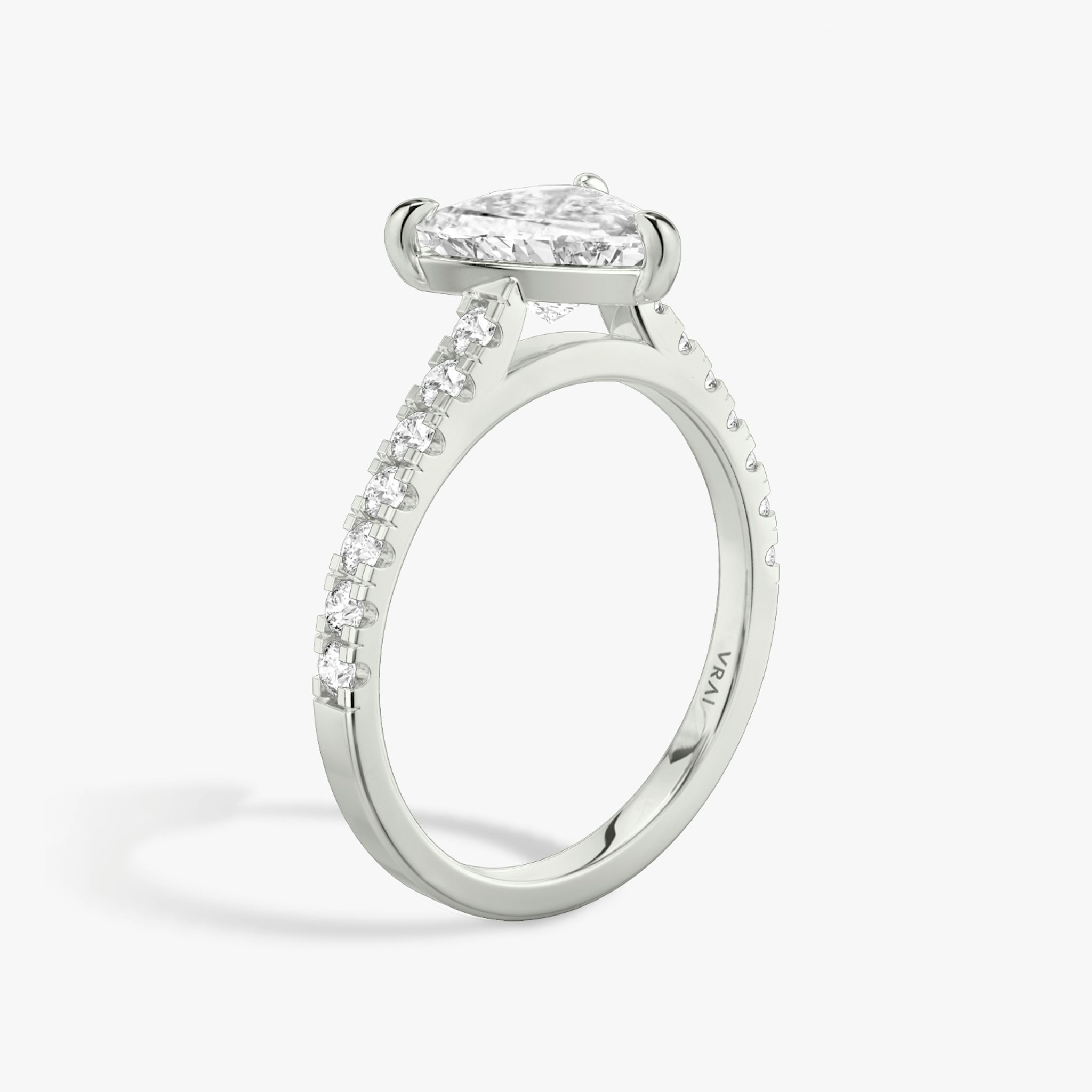 The Cathedral | Trillion | 18k | White Gold | bandAccent: Pavé | diamondOrientation: vertical | caratWeight: other