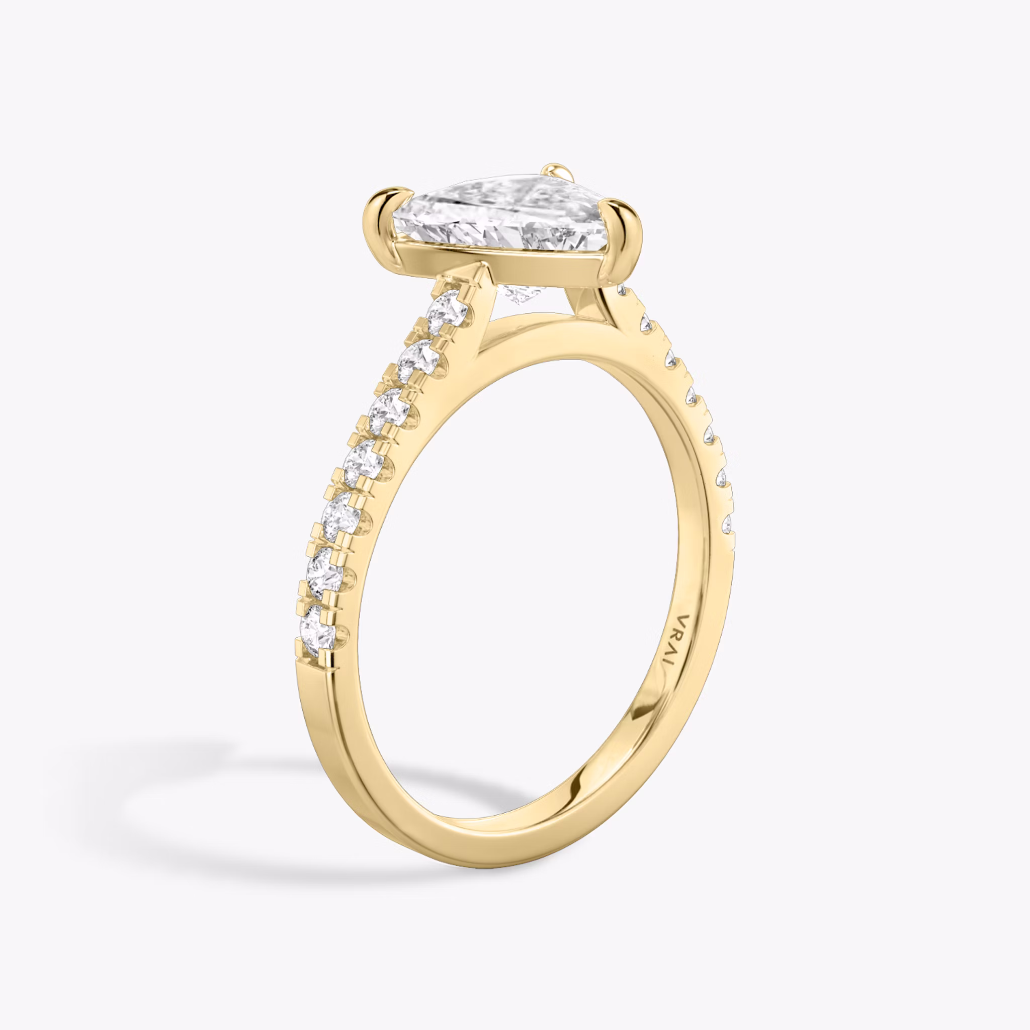 The Cathedral | Trillion | 18k | Yellow Gold | bandAccent: Pavé | diamondOrientation: vertical | caratWeight: other