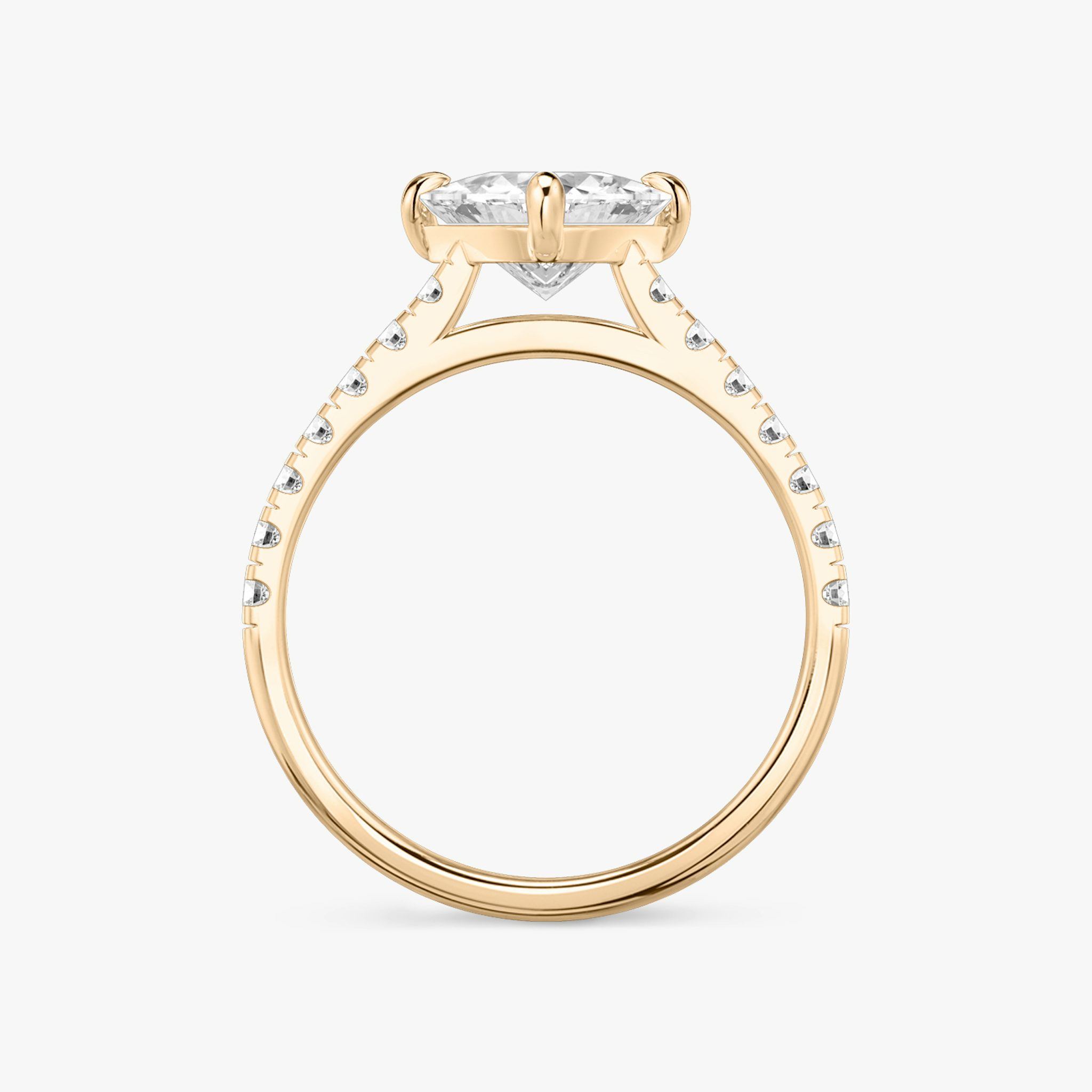 The Cathedral | Trillion | 14k | Rose Gold | bandAccent: Pavé | diamondOrientation: vertical | caratWeight: other