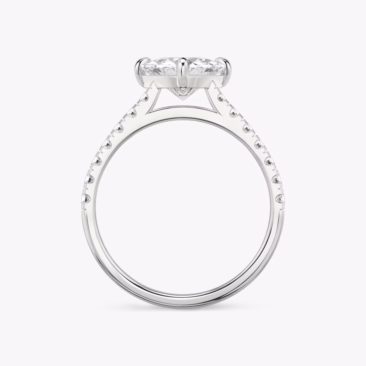The Cathedral | Trillion | Platinum | bandAccent: Pavé | diamondOrientation: vertical | caratWeight: other
