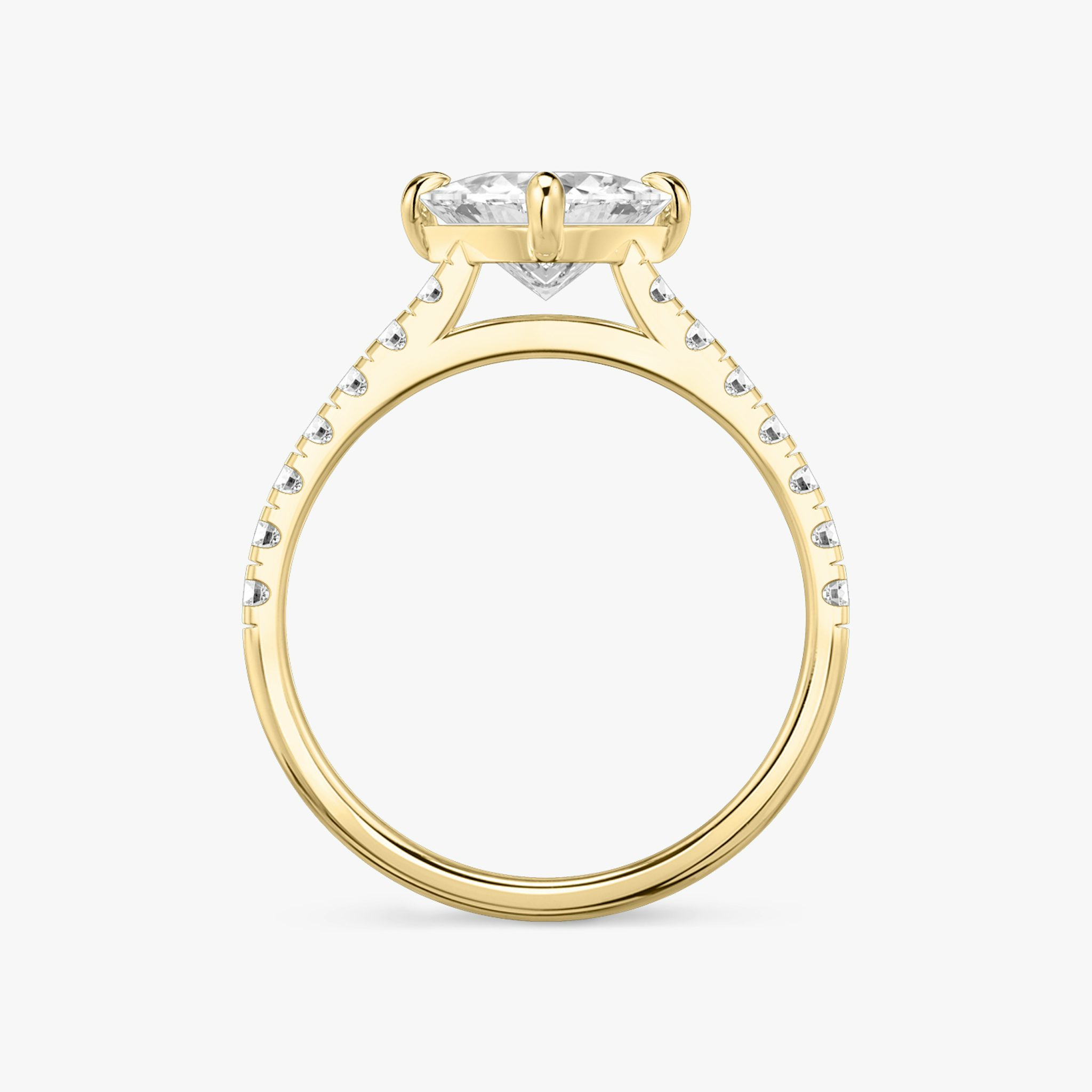 The Cathedral | Trillion | 18k | Yellow Gold | bandAccent: Pavé | diamondOrientation: vertical | caratWeight: other