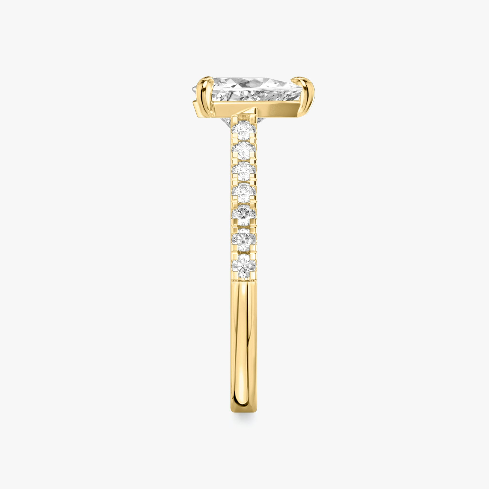 The Cathedral | Trillion | 18k | Yellow Gold | bandAccent: Pavé | diamondOrientation: vertical | caratWeight: other