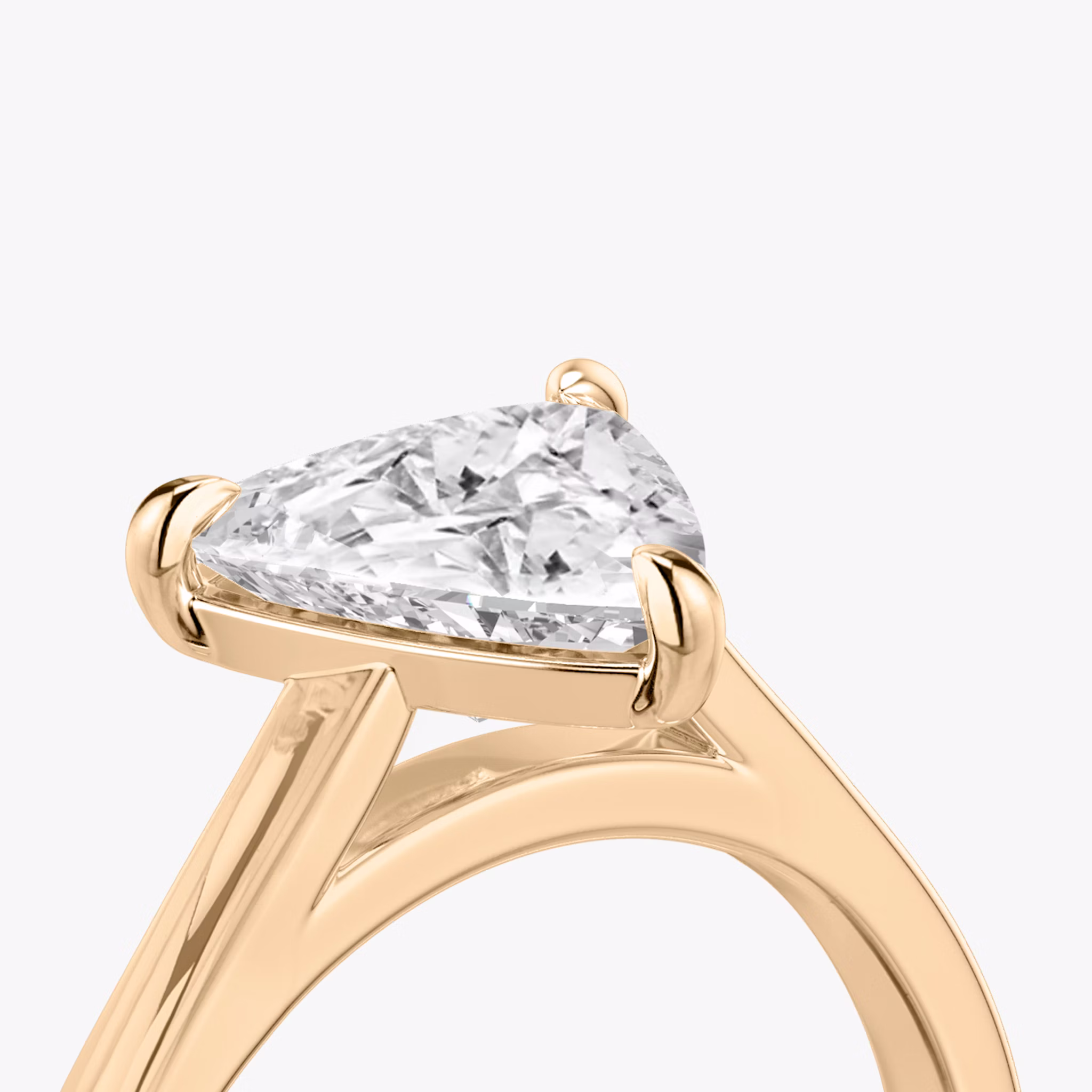 The Cathedral | Trillion | 14k | Rose Gold | bandAccent: Plain | diamondOrientation: vertical | caratWeight: other