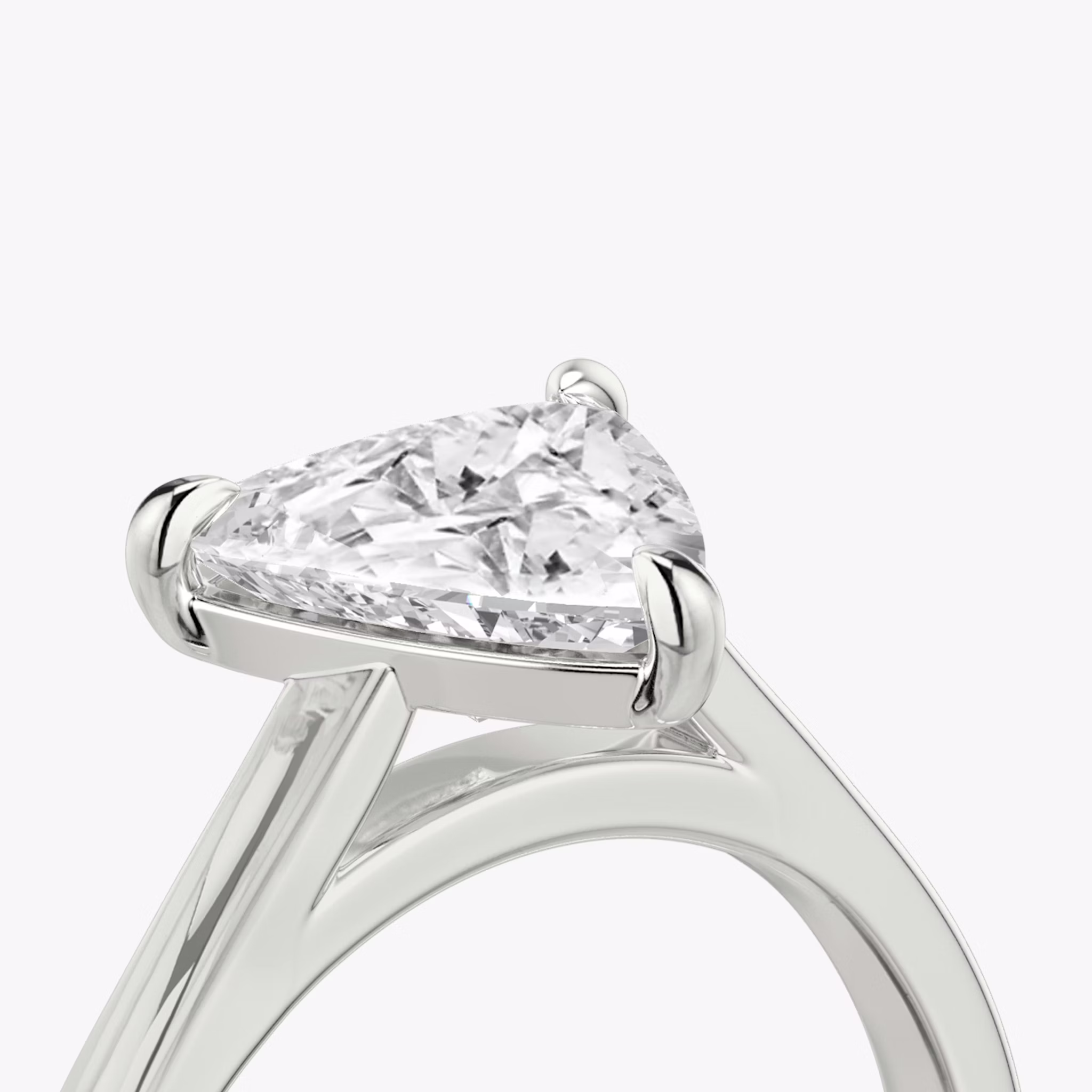 The Cathedral | Trillion | 18k | White Gold | bandAccent: Plain | diamondOrientation: vertical | caratWeight: other