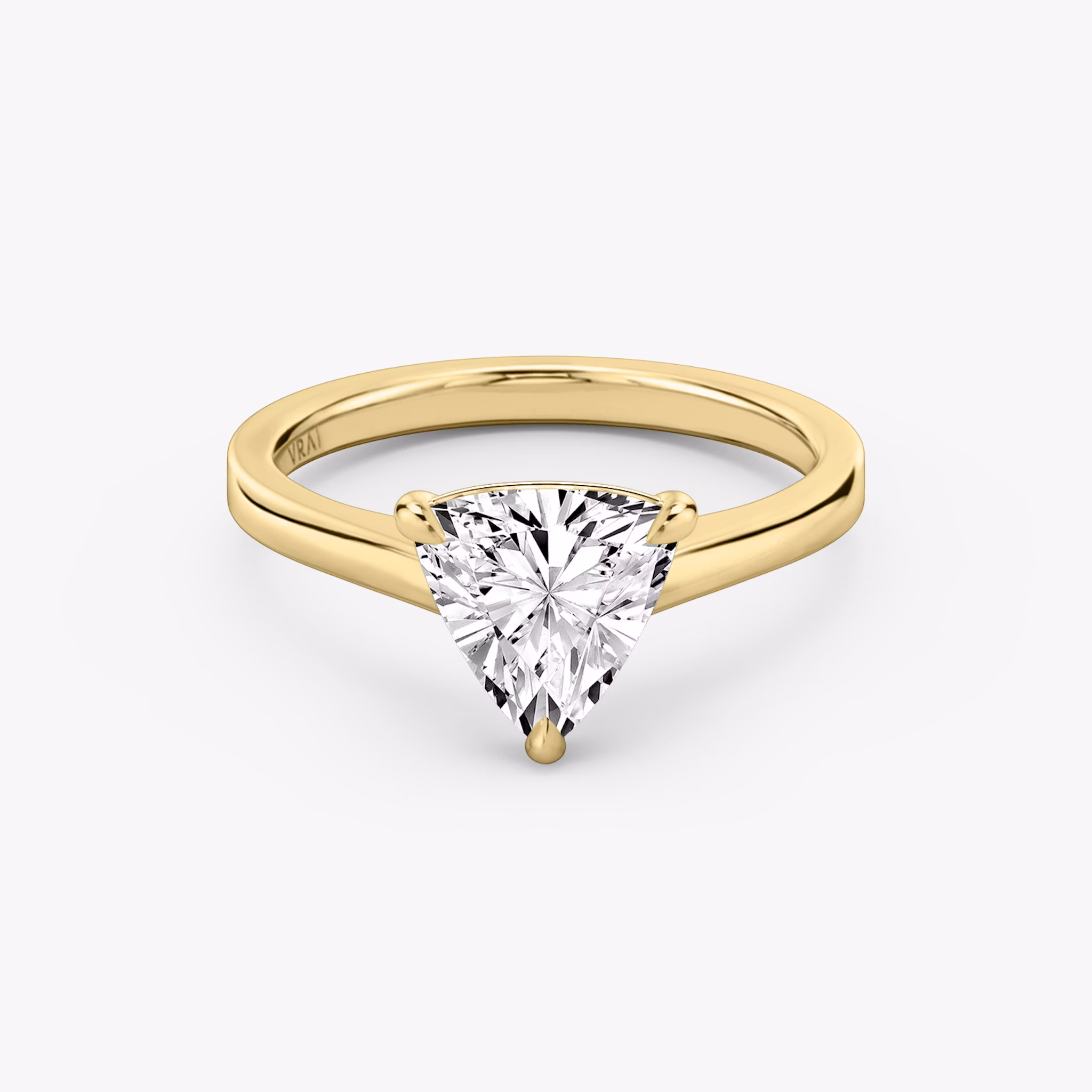 The Cathedral | Trillion | 18k | Yellow Gold | bandAccent: Plain | diamondOrientation: vertical | caratWeight: other