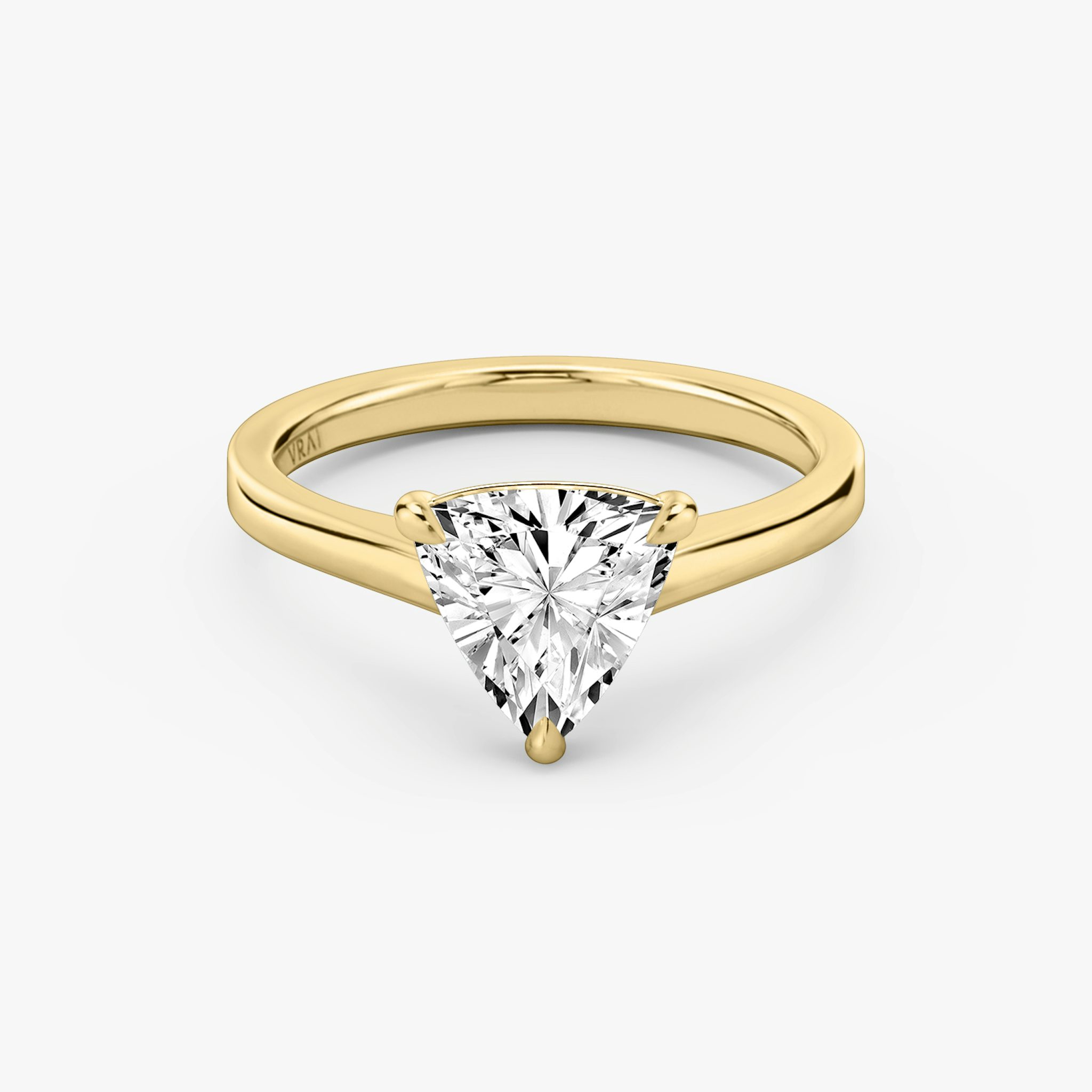 The Cathedral | Trillion | 18k | Yellow Gold | bandAccent: Plain | diamondOrientation: vertical | caratWeight: other