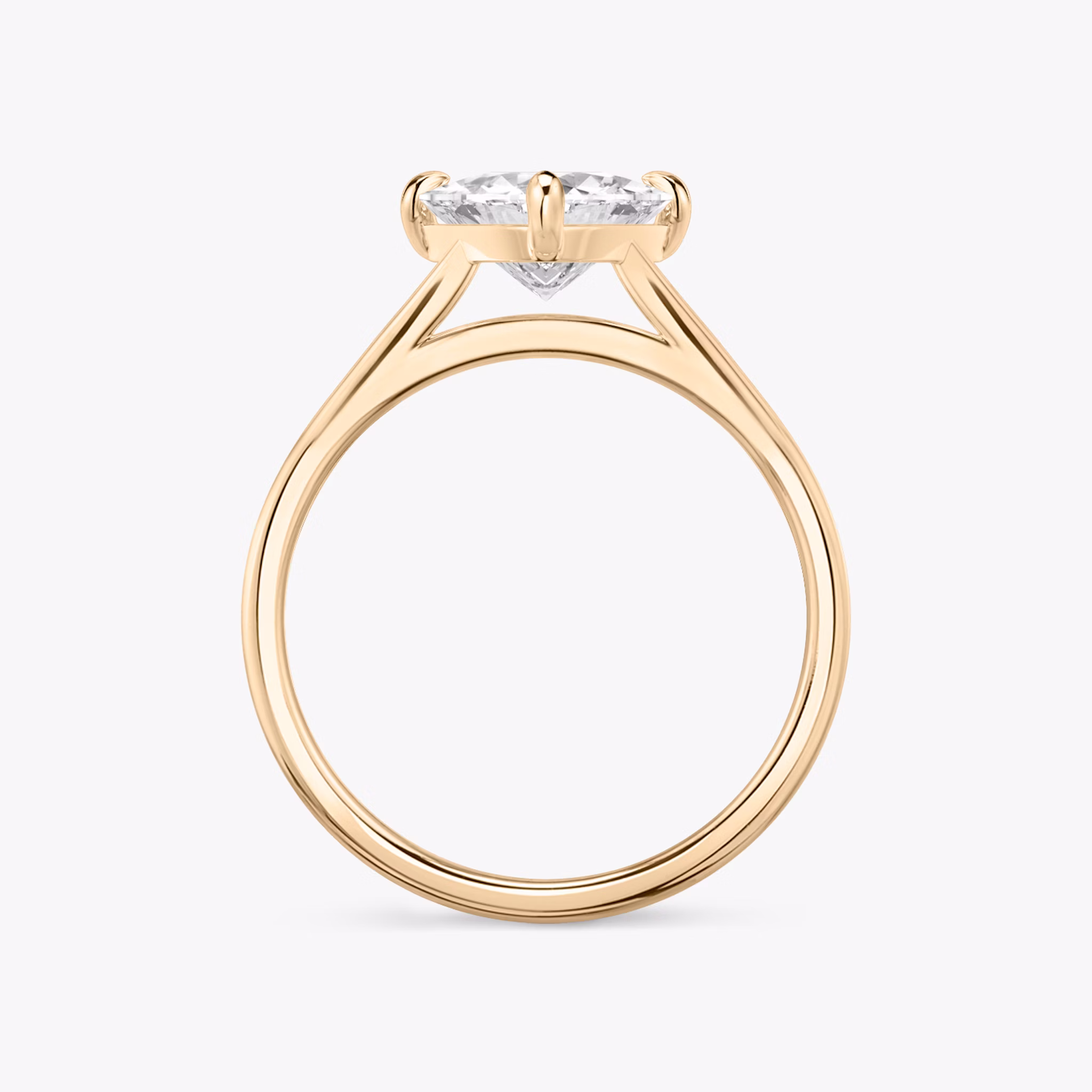The Cathedral | Trillion | 14k | Rose Gold | bandAccent: Plain | diamondOrientation: vertical | caratWeight: other