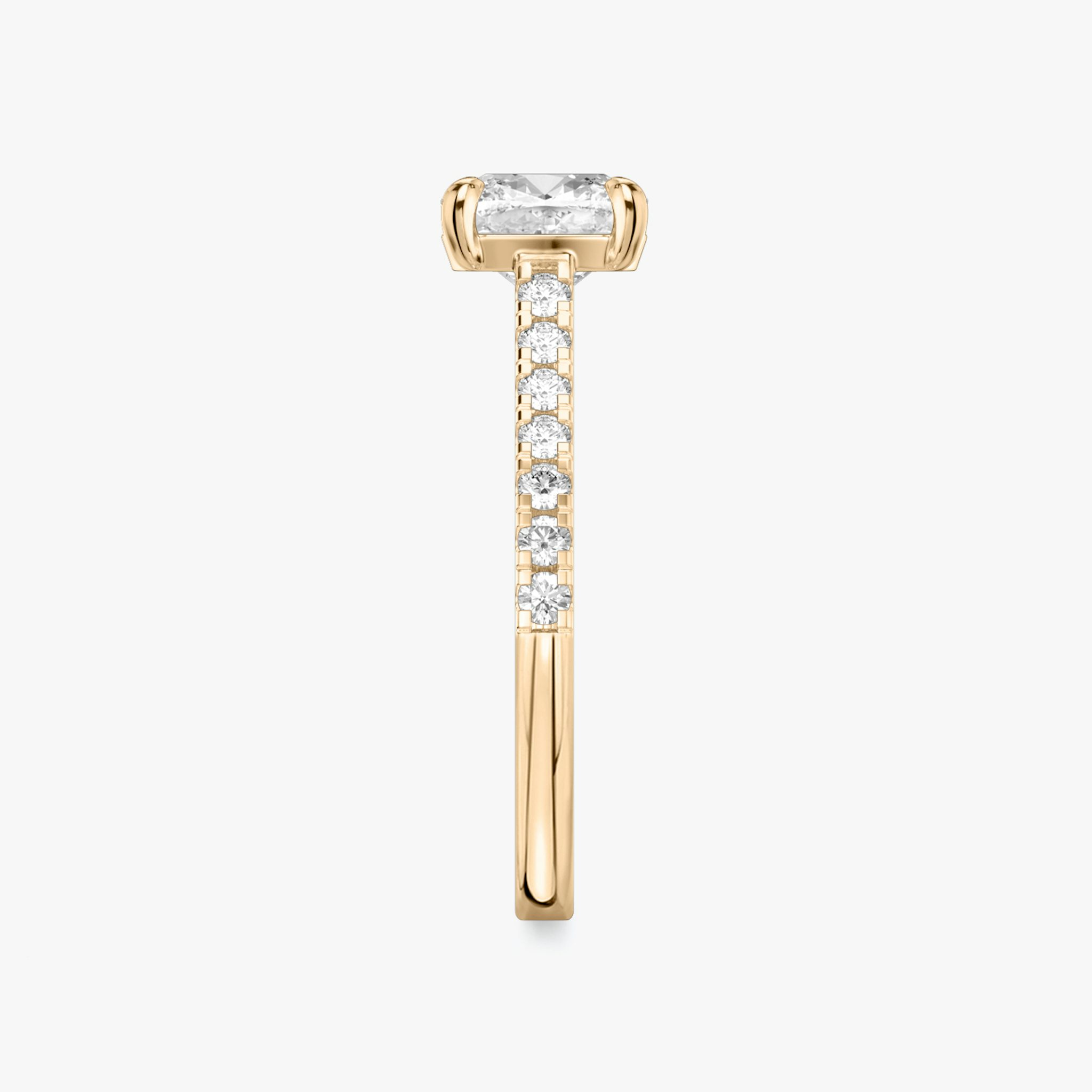 The Cathedral | Cushion | 14k | Rose Gold | bandAccent: Pavé | diamondOrientation: vertical | caratWeight: other