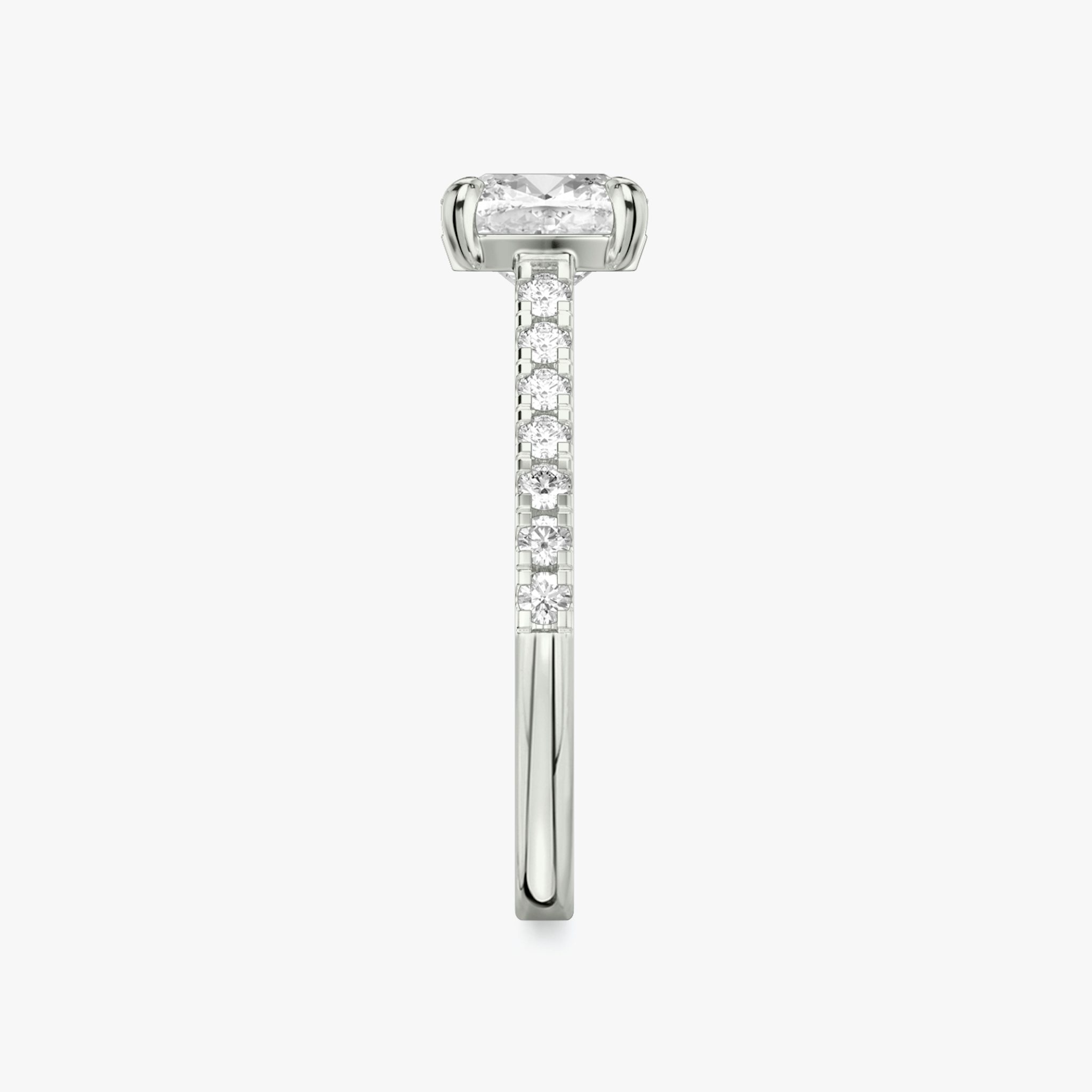 The Cathedral | Cushion | 18k | White Gold | bandAccent: Pavé | diamondOrientation: vertical | caratWeight: other