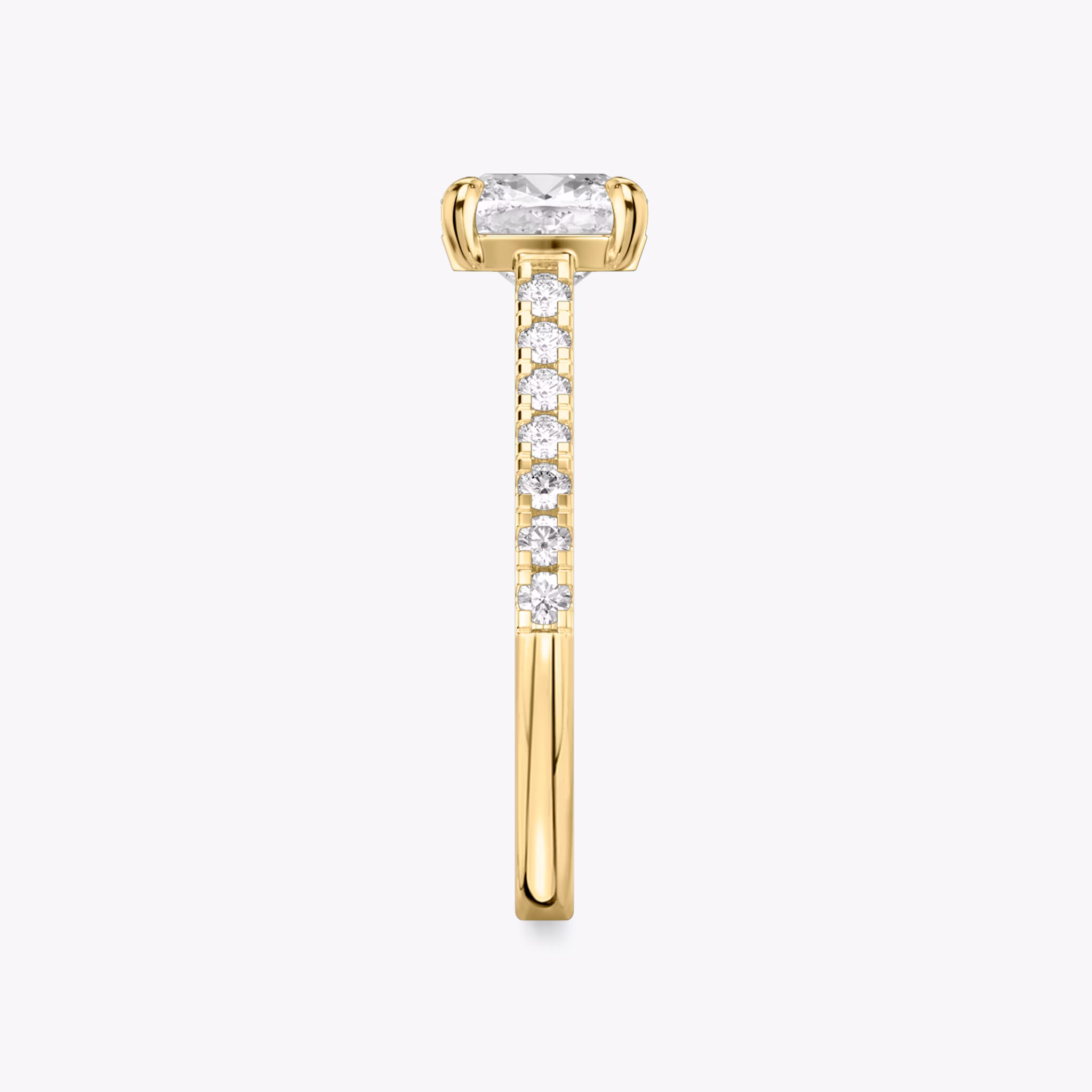 The Cathedral | Cushion | 18k | Yellow Gold | bandAccent: Pavé | diamondOrientation: vertical | caratWeight: other