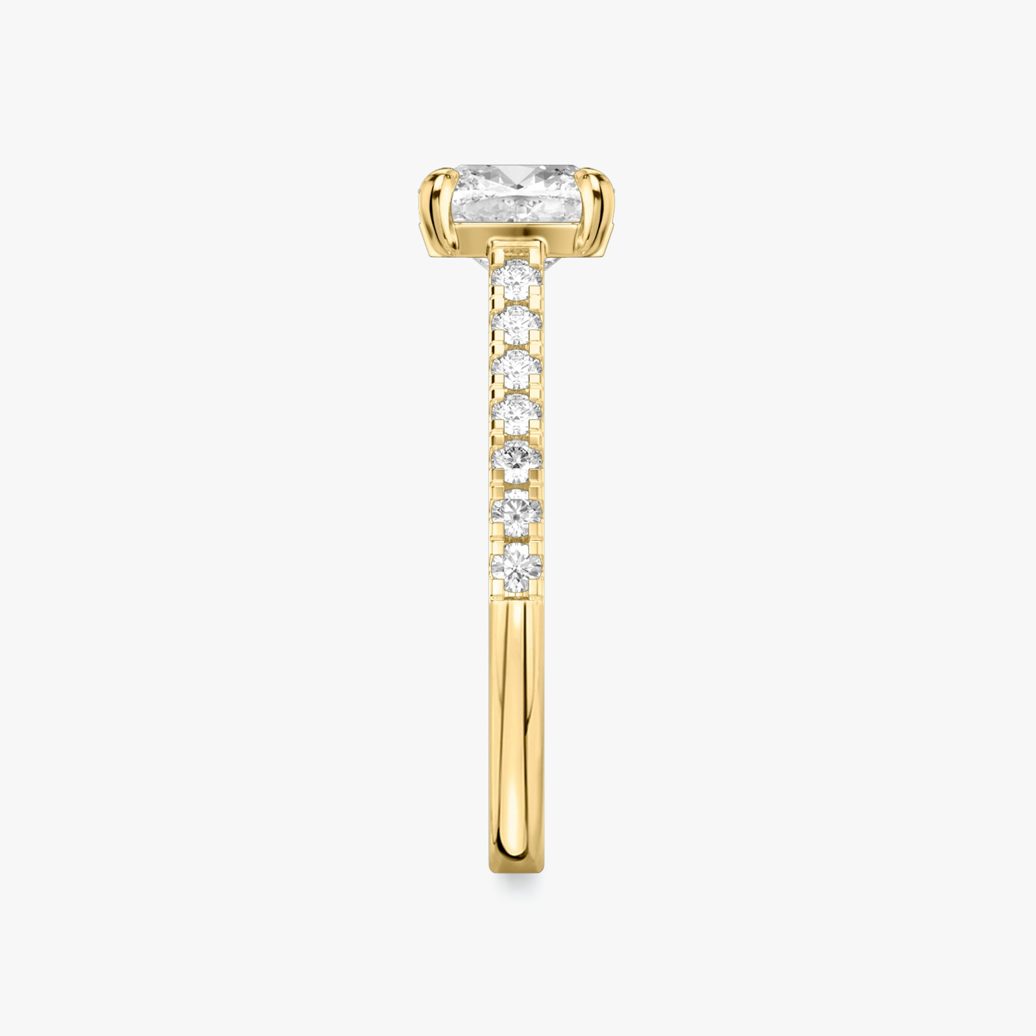 The Cathedral | Cushion | 18k | Yellow Gold | bandAccent: Pavé | diamondOrientation: vertical | caratWeight: other