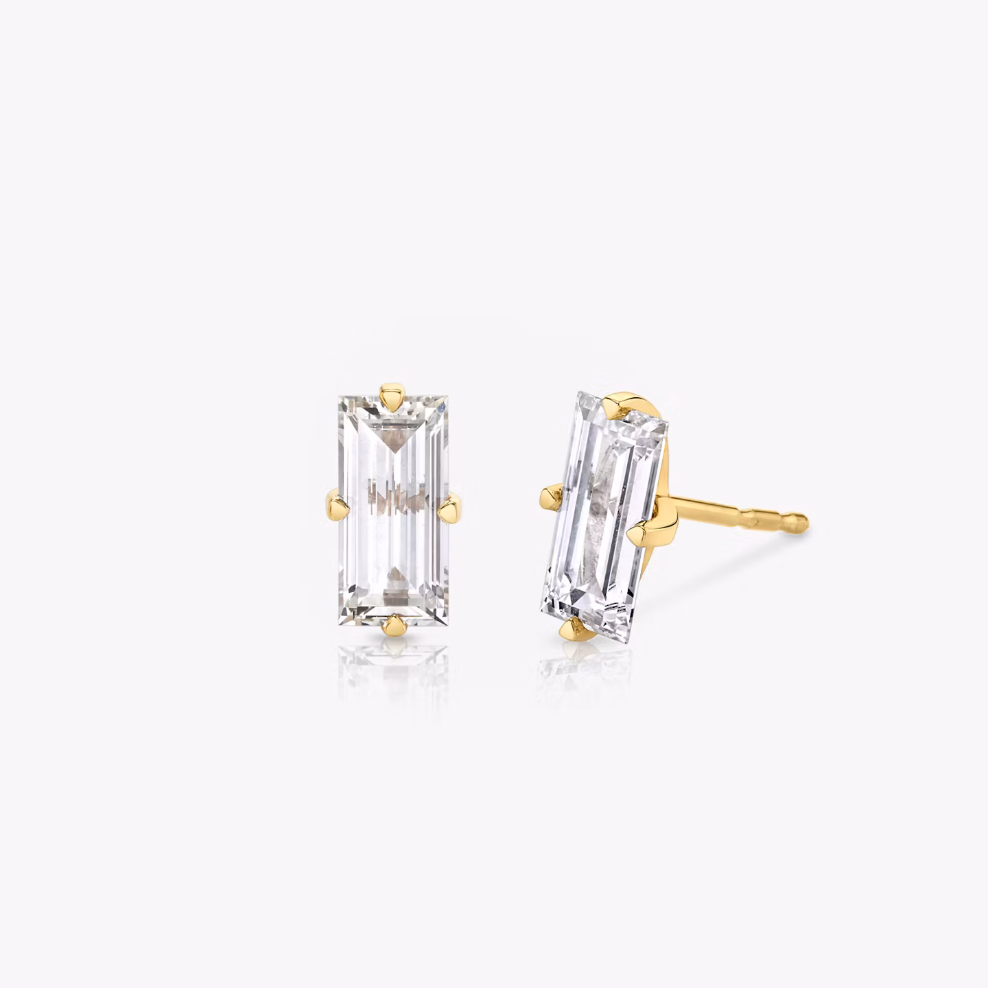 Clou d'oreille Iconic VRAI Baguette | Yellow Gold