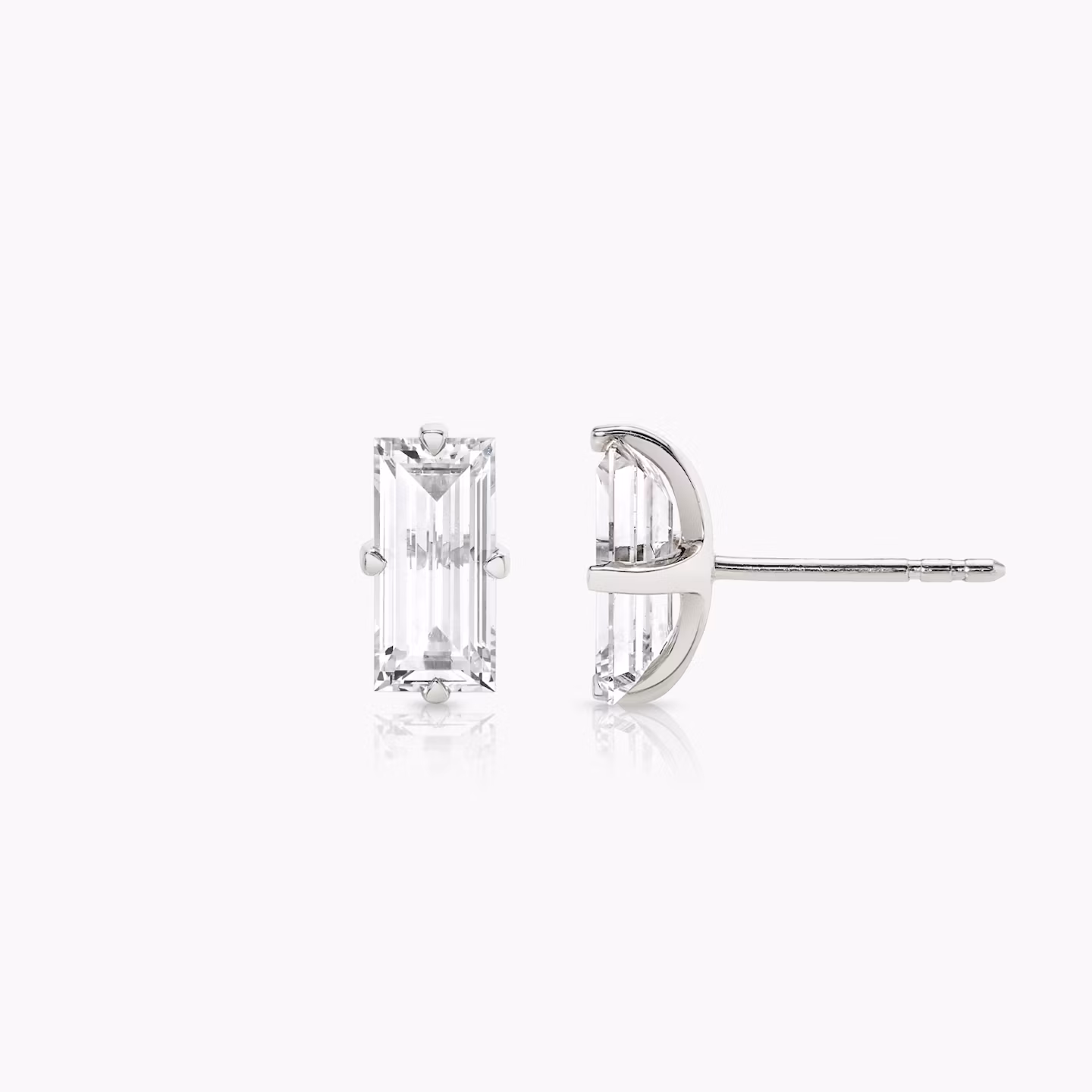 VRAI Iconic Stud | Baguette | 14k | White Gold | caratWeight: 0.75ct