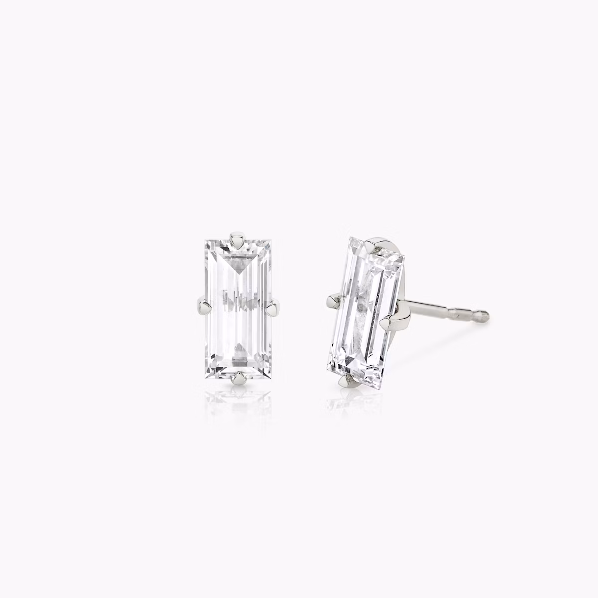 VRAI Iconic Stud | Baguette | 14k | White Gold | caratWeight: 0.75ct
