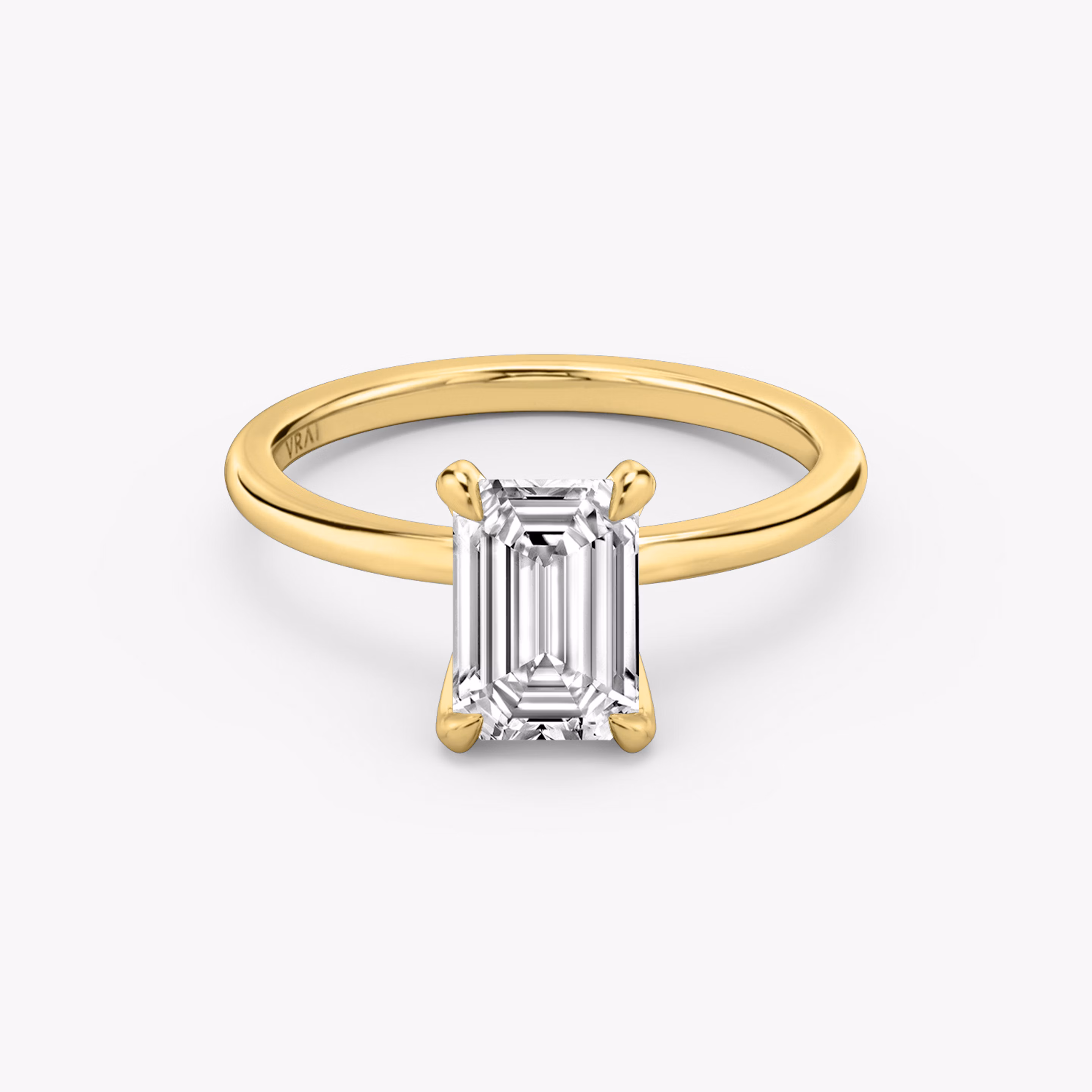 Classic Solitaire Emerald Diamond Ring