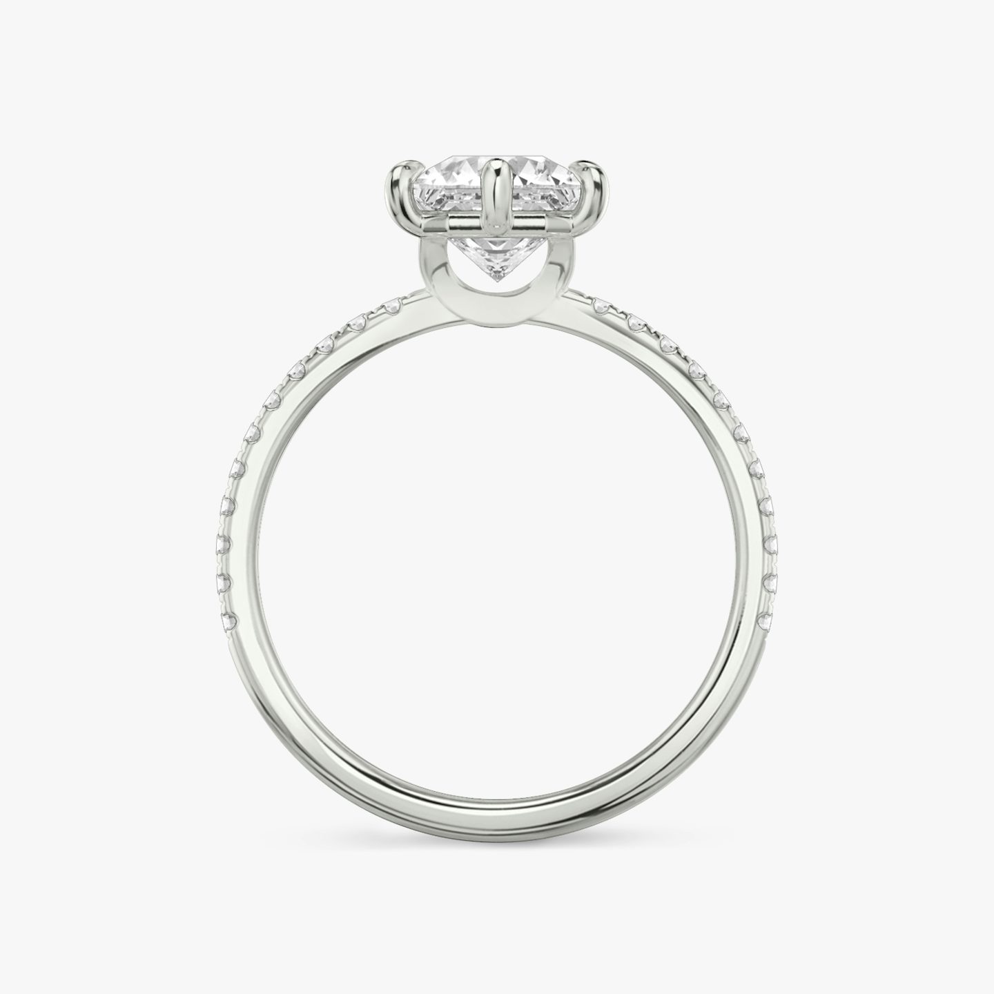 The Signature 6 Prong | Asscher | Platinum | bandAccent: Pavé | bandWidth: standard | hiddenHalo: no | diamondOrientation: vertical | caratWeight: other
