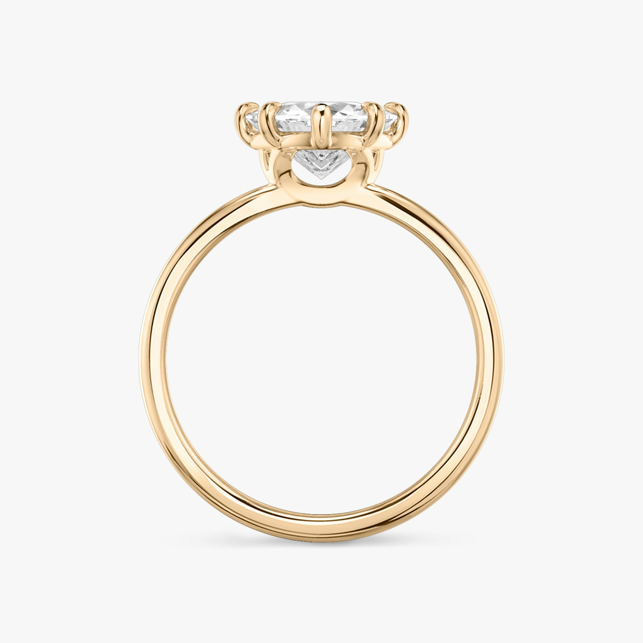 The Signature 6 Prong | Trillion | 14k | Rose Gold | bandAccent: Plain | bandWidth: standard | hiddenHalo: no | diamondOrientation: vertical | caratWeight: other