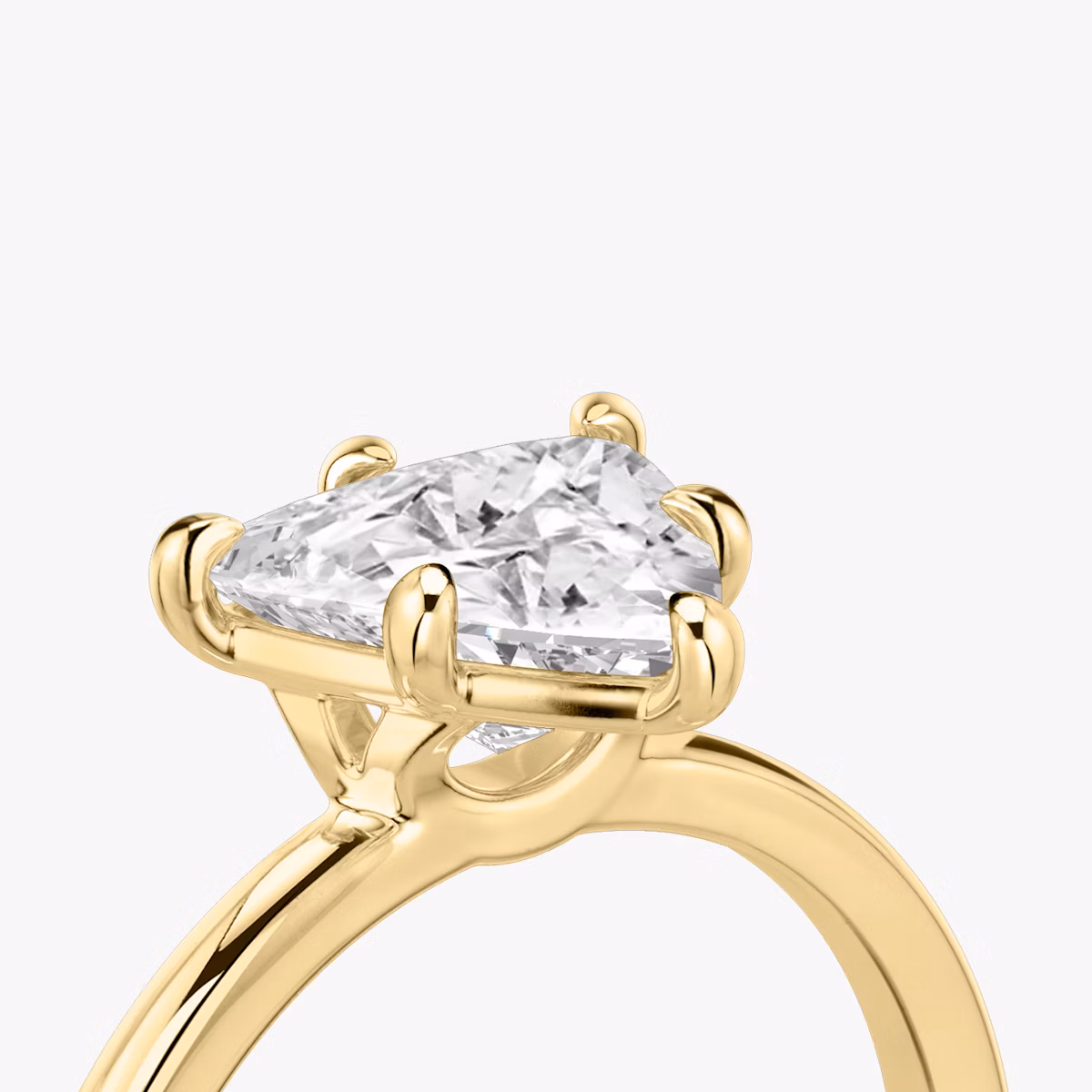 The Signature 6 Prong | Trillion | 18k | Yellow Gold | bandAccent: Plain | bandWidth: standard | hiddenHalo: no | diamondOrientation: vertical | caratWeight: other