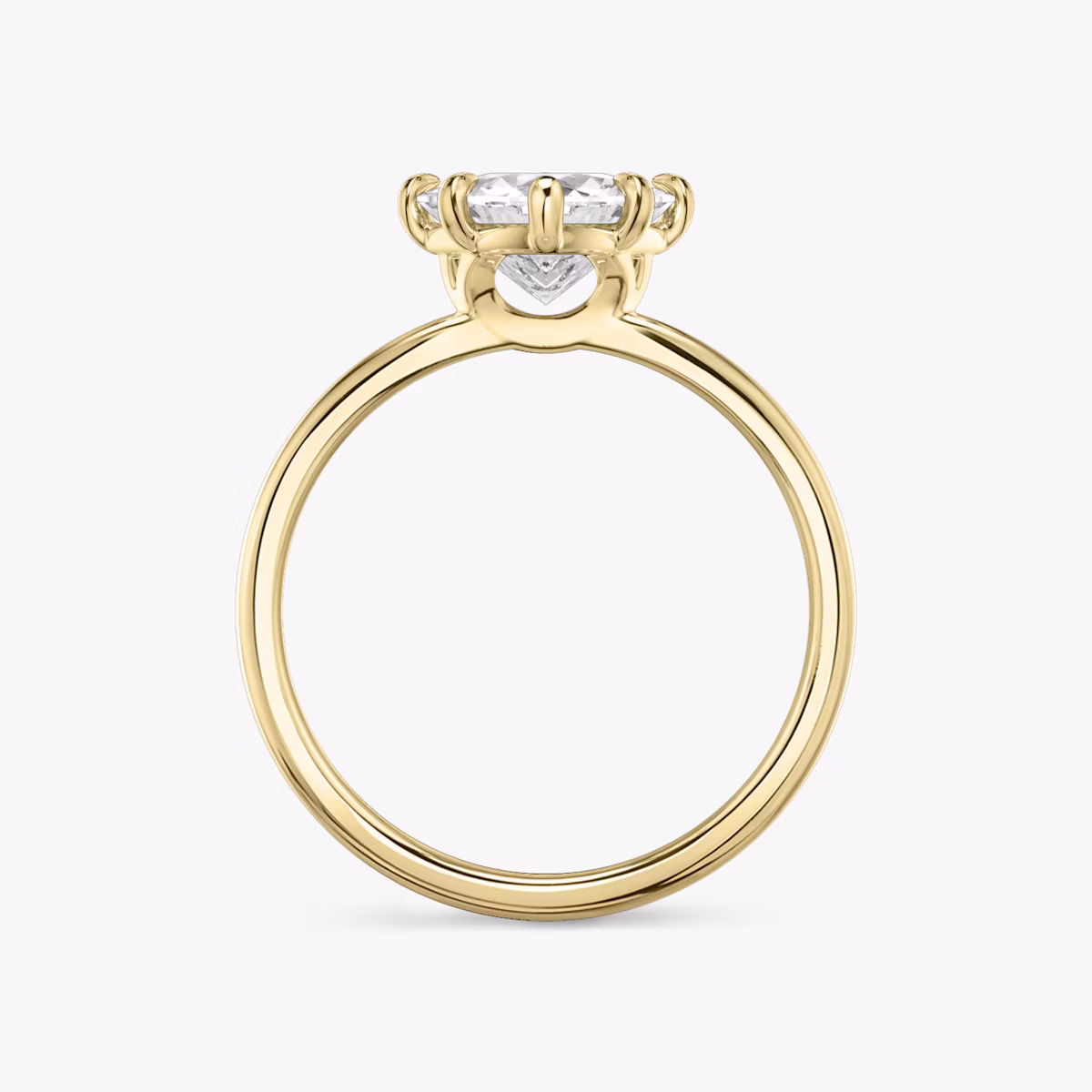The Signature 6 Prong | Trillion | 18k | Yellow Gold | bandAccent: Plain | bandWidth: standard | hiddenHalo: no | diamondOrientation: vertical | caratWeight: other