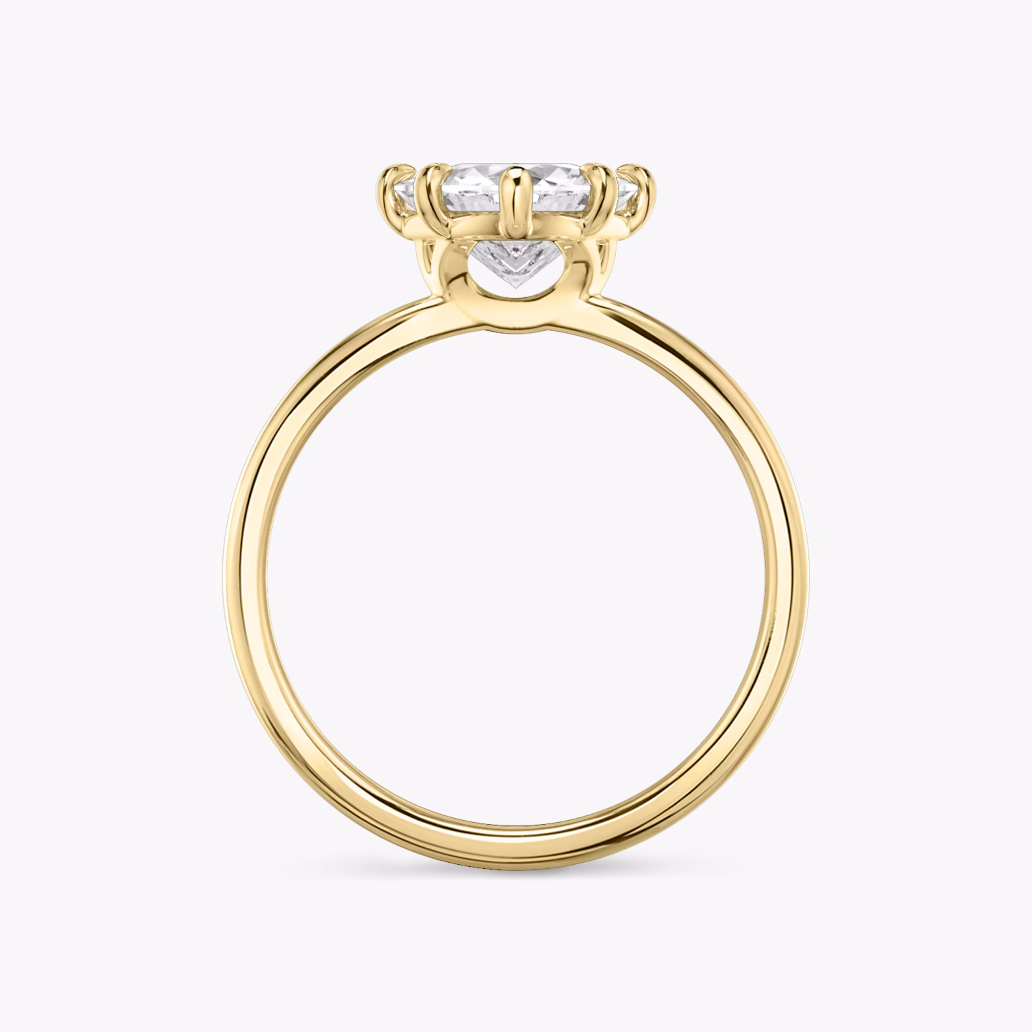 The Signature 6 Prong | Trillion | 18k | Yellow Gold | bandAccent: Plain | bandWidth: standard | hiddenHalo: no | diamondOrientation: vertical | caratWeight: other
