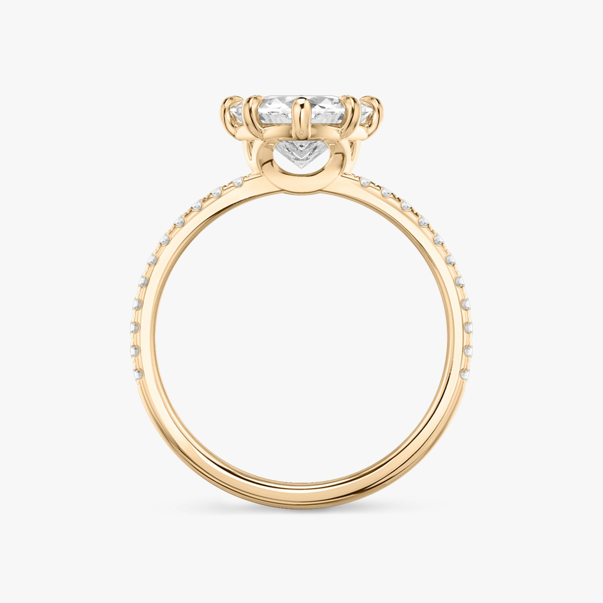 The Signature 6 Prong | Trillion | 14k | Rose Gold | bandAccent: Pavé | bandWidth: standard | hiddenHalo: no | diamondOrientation: vertical | caratWeight: other