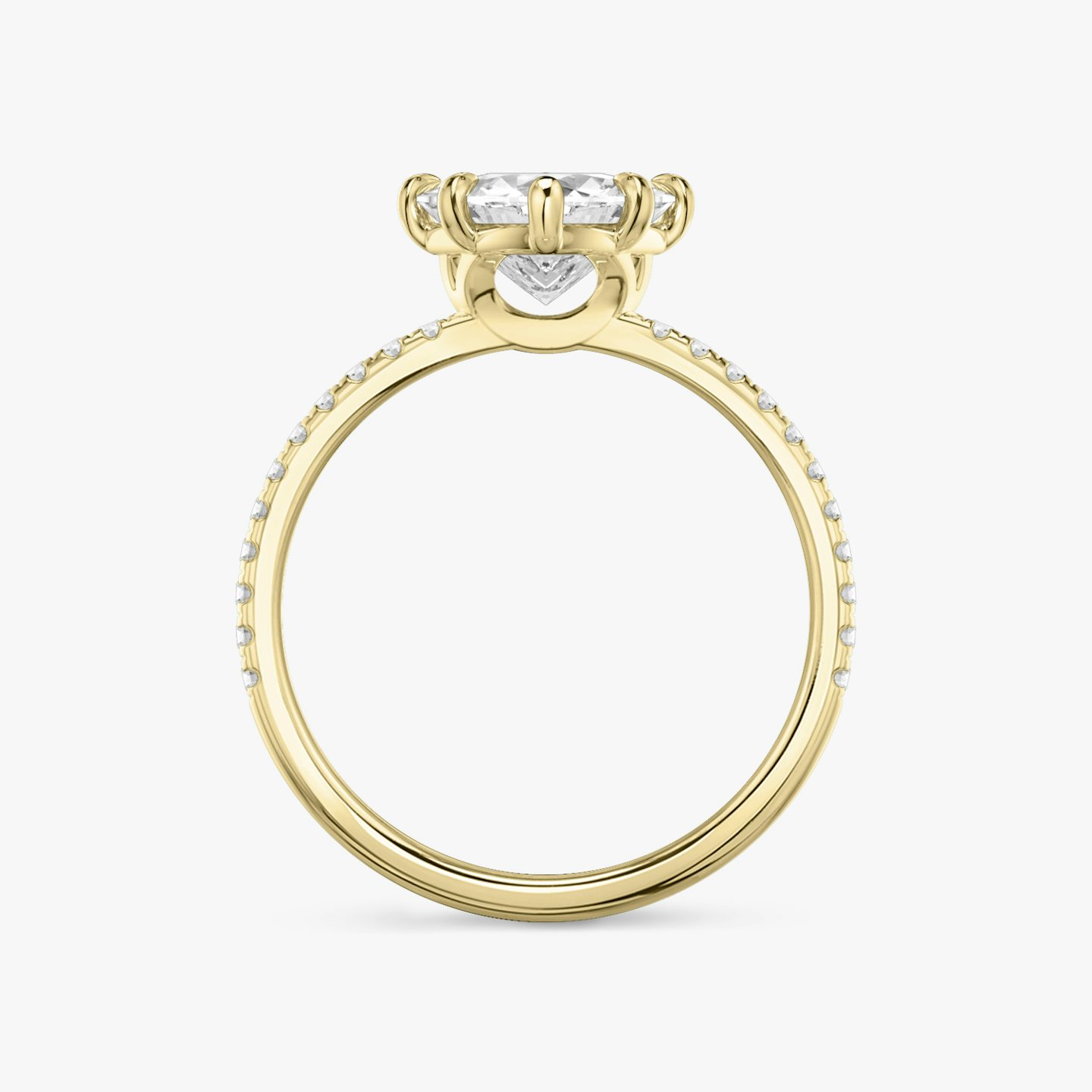 The Signature 6 Prong | Trillion | 18k | Yellow Gold | bandAccent: Pavé | bandWidth: standard | hiddenHalo: no | diamondOrientation: vertical | caratWeight: other