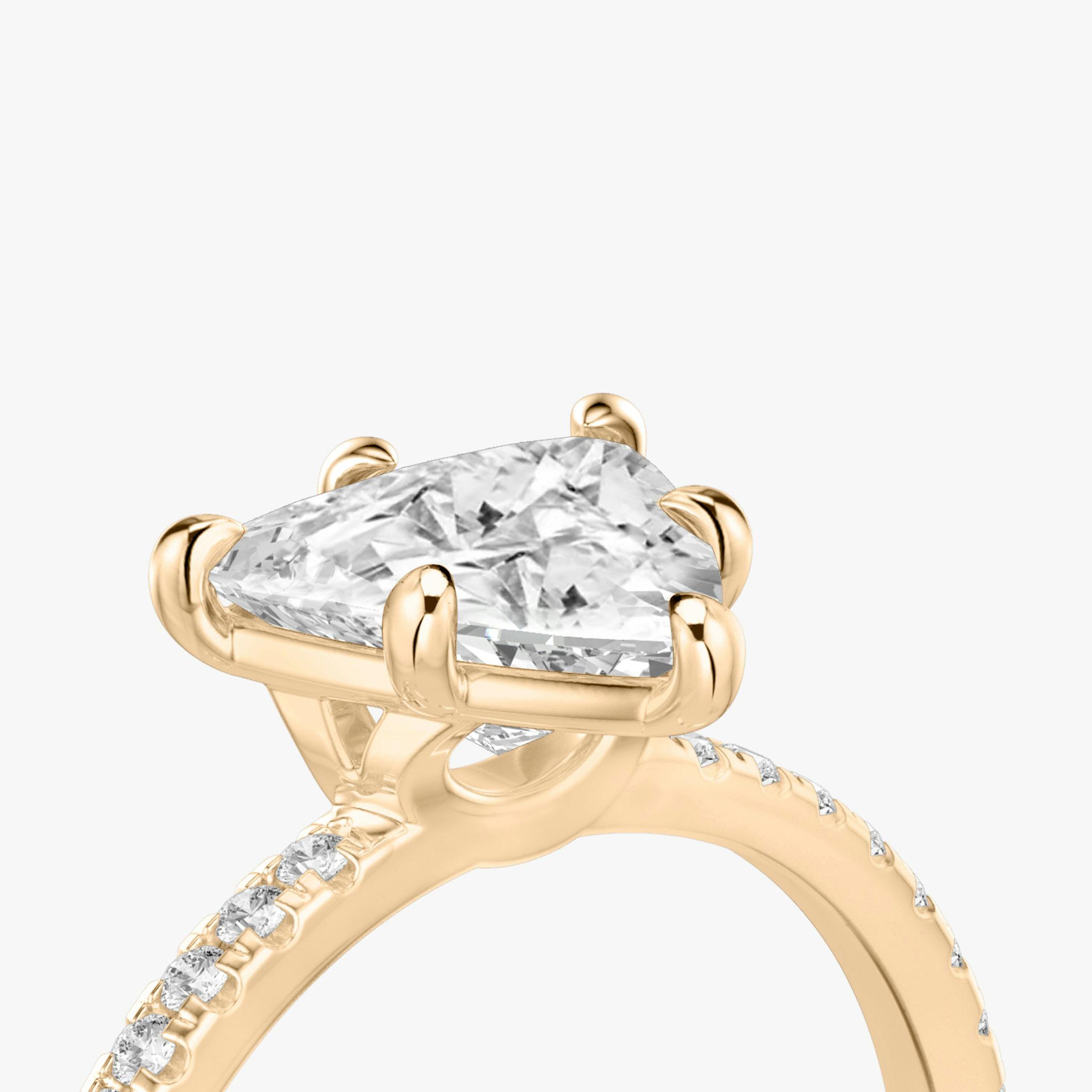 The Signature 6 Prong | Trillion | 14k | Rose Gold | bandAccent: Pavé | bandWidth: standard | hiddenHalo: no | diamondOrientation: vertical | caratWeight: other