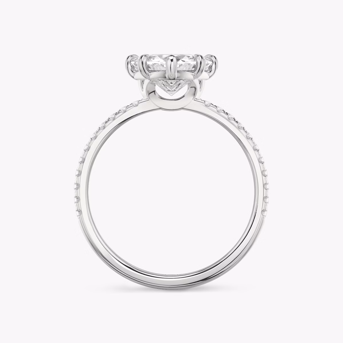 The Signature 6 Prong | Trillion | Platinum | bandAccent: Pavé | bandWidth: standard | hiddenHalo: no | diamondOrientation: vertical | caratWeight: other