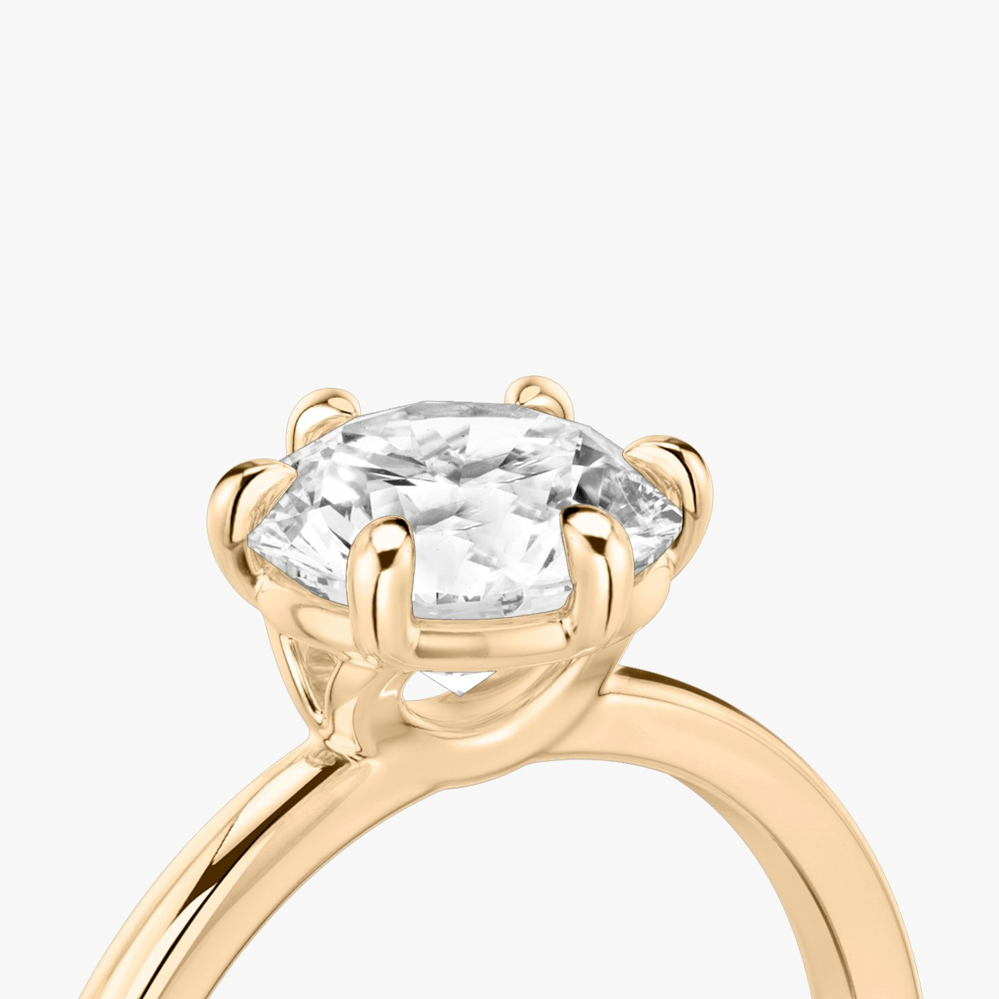 The Signature 6 Prong | Round Brilliant | 14k | Rose Gold | bandAccent: Plain | bandWidth: standard | caratWeight: 1.5ct | hiddenHalo: no | diamondOrientation: vertical