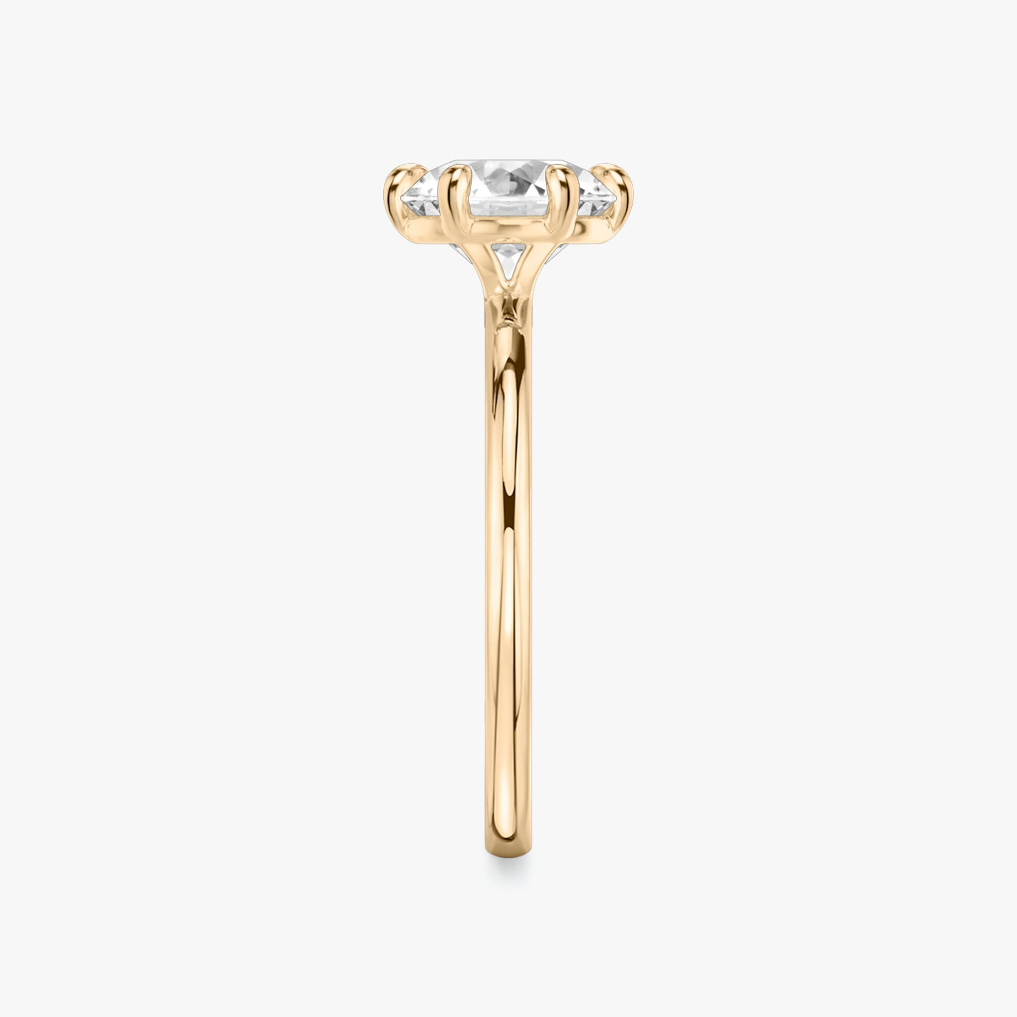 The Signature 6 Prong | Round Brilliant | 14k | Rose Gold | bandAccent: Plain | bandWidth: standard | caratWeight: other | hiddenHalo: no | diamondOrientation: vertical